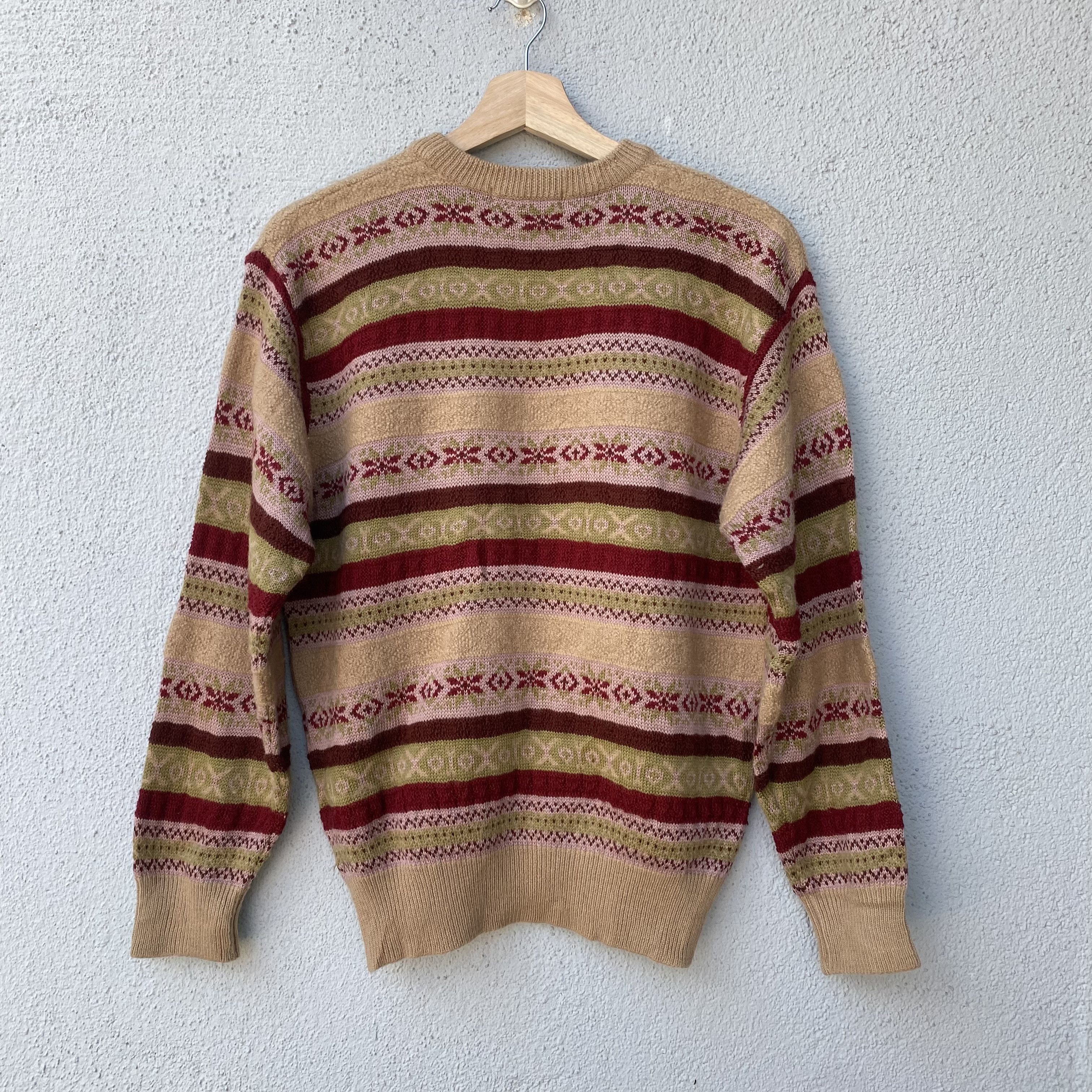 Aran Isles Knitwear × Japanese Brand Vintage Charge Renown Jacquard Striped Pullover Knitwear Size US M / EU 48-50 / 2 - 10 Thumbnail