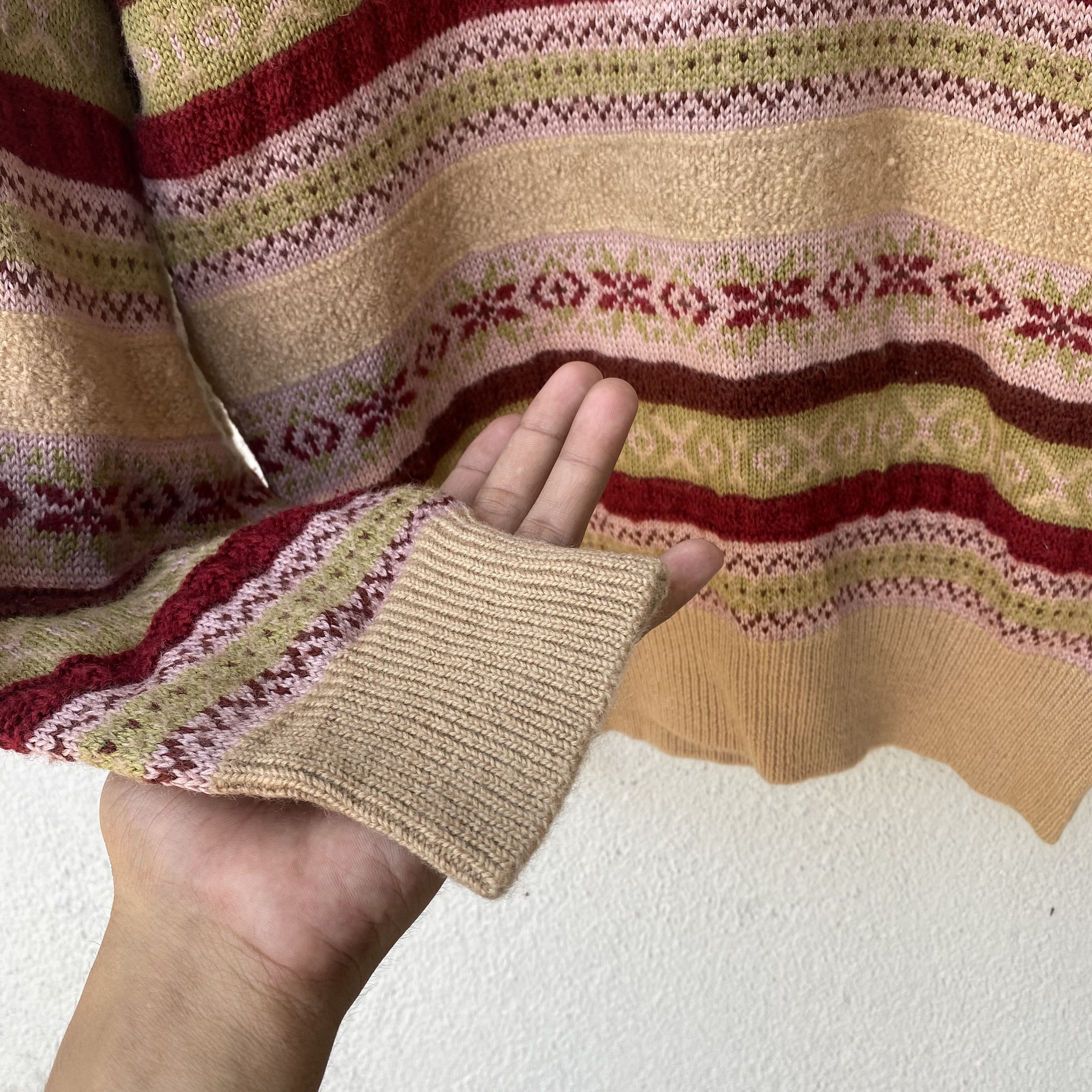 Aran Isles Knitwear × Japanese Brand Vintage Charge Renown Jacquard Striped Pullover Knitwear Size US M / EU 48-50 / 2 - 6 Thumbnail