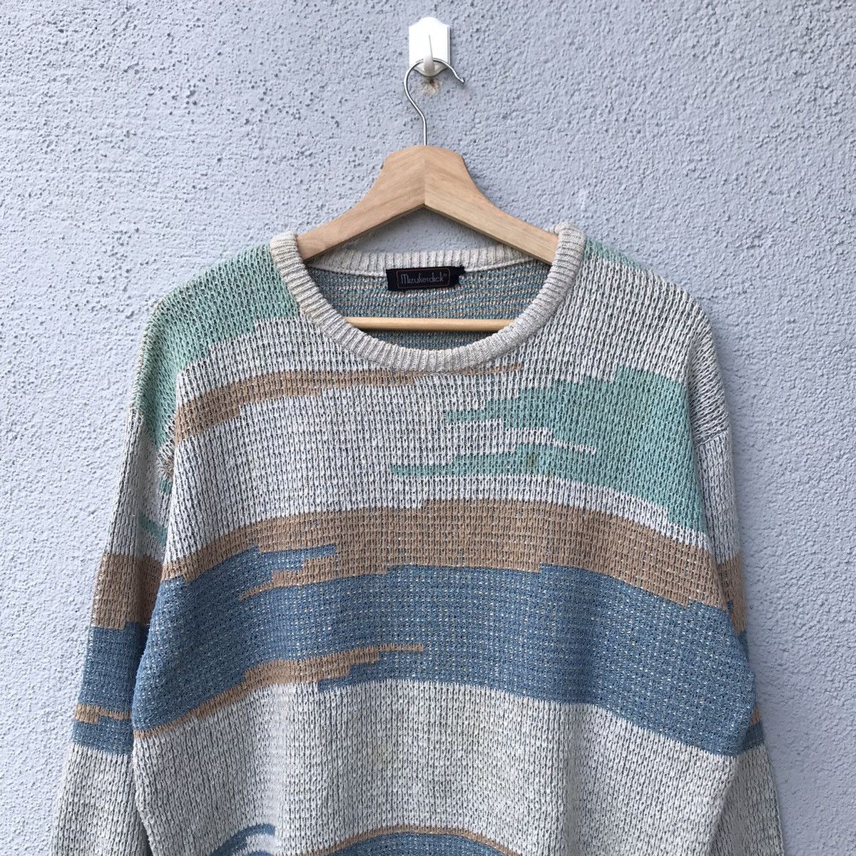 Japanese Brand Vintage Mizukerdick Striped Design Knitwear Sweater Size US M / EU 48-50 / 2 - 2 Thumbnail