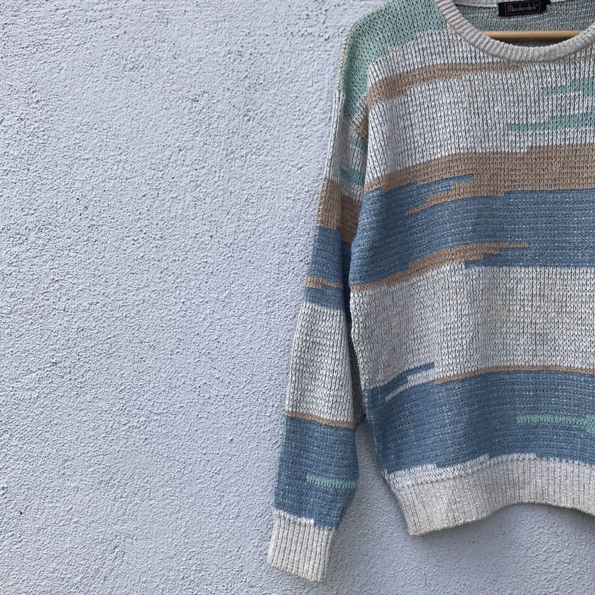 Japanese Brand Vintage Mizukerdick Striped Design Knitwear Sweater Size US M / EU 48-50 / 2 - 4 Thumbnail