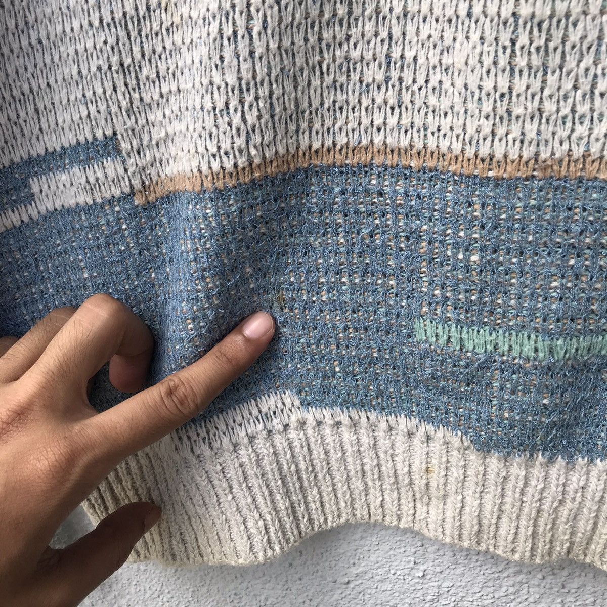 Japanese Brand Vintage Mizukerdick Striped Design Knitwear Sweater Size US M / EU 48-50 / 2 - 12 Thumbnail