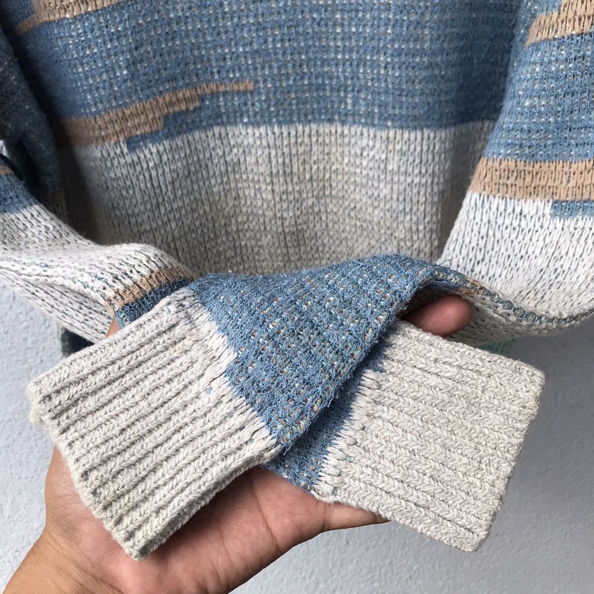 Japanese Brand Vintage Mizukerdick Striped Design Knitwear Sweater Size US M / EU 48-50 / 2 - 6 Thumbnail