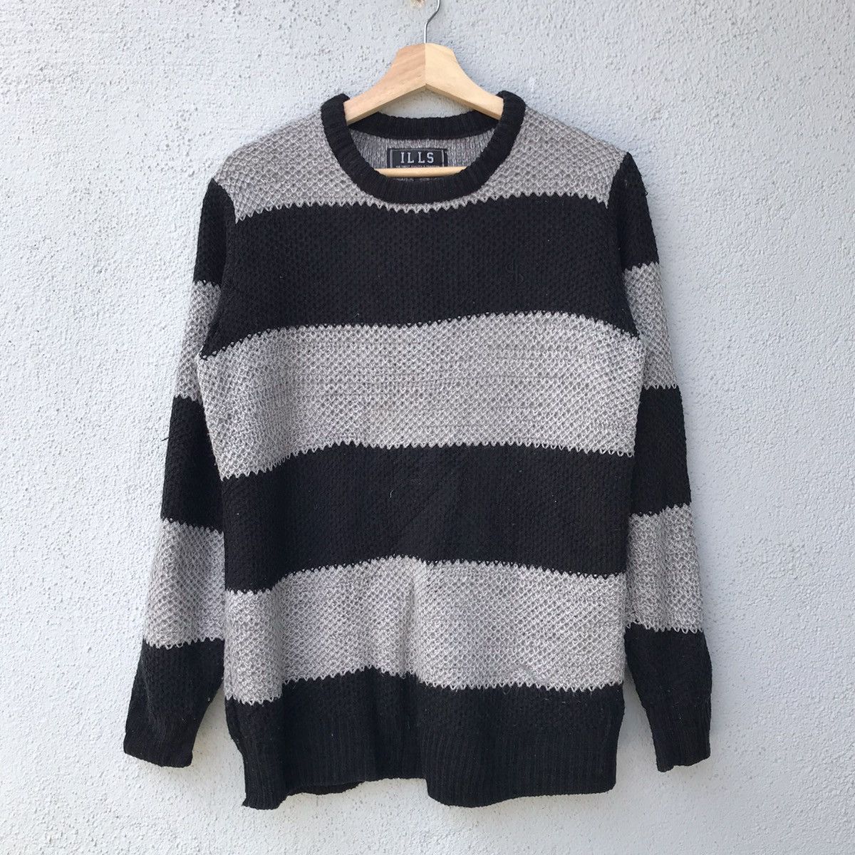 image of Aran Isles Knitwear x Coloured Cable Knit Sweater Vintage Ills Striped Embroidery Logo Knitwear Swe