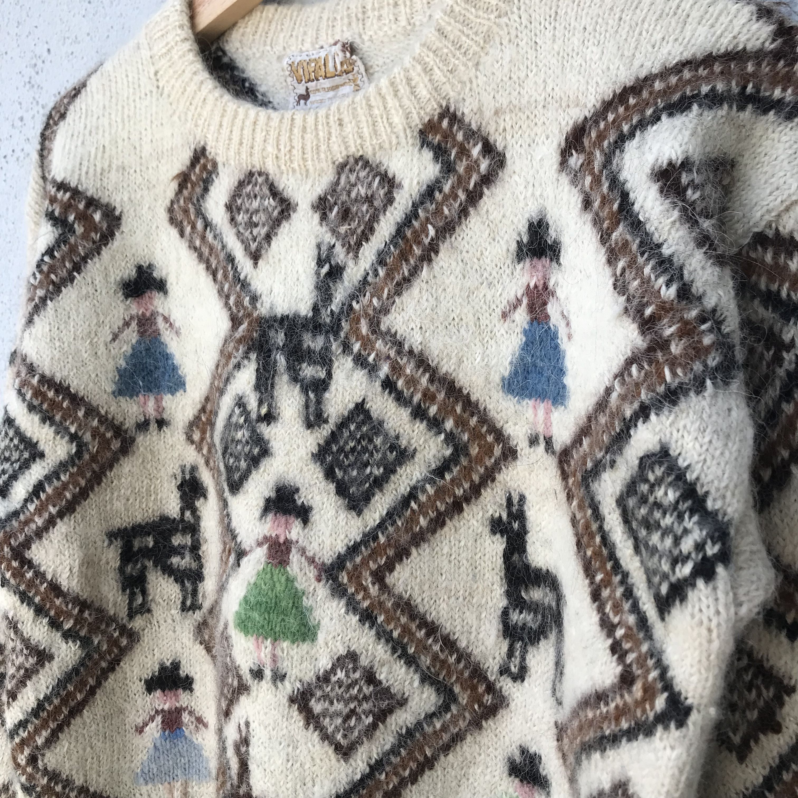 Aran Isles Knitwear Vintage Vifalco Shag Shaggy Fullprint Mohair Knitwear Size US M / EU 48-50 / 2 - 6 Thumbnail