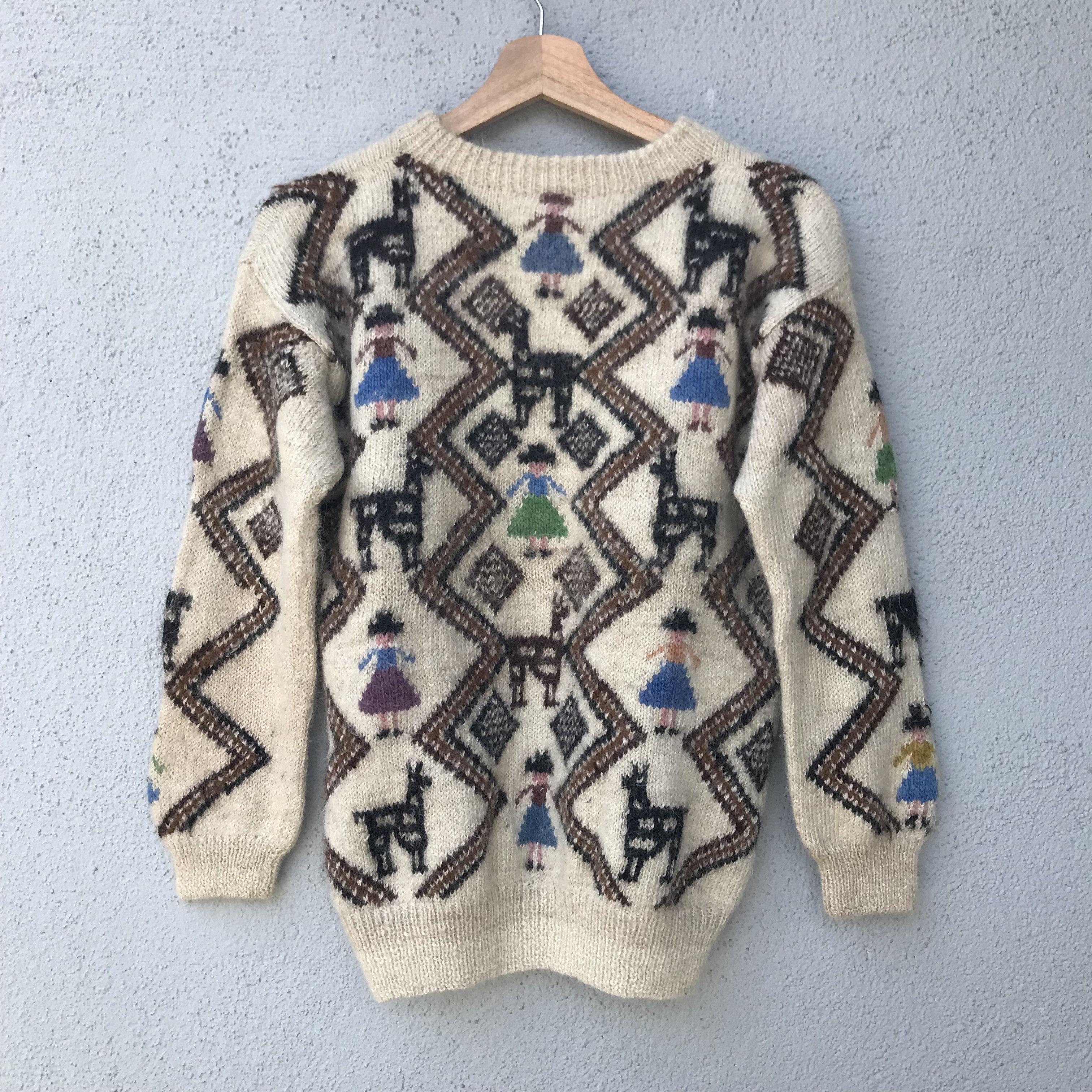 Aran Isles Knitwear Vintage Vifalco Shag Shaggy Fullprint Mohair Knitwear Size US M / EU 48-50 / 2 - 10 Thumbnail