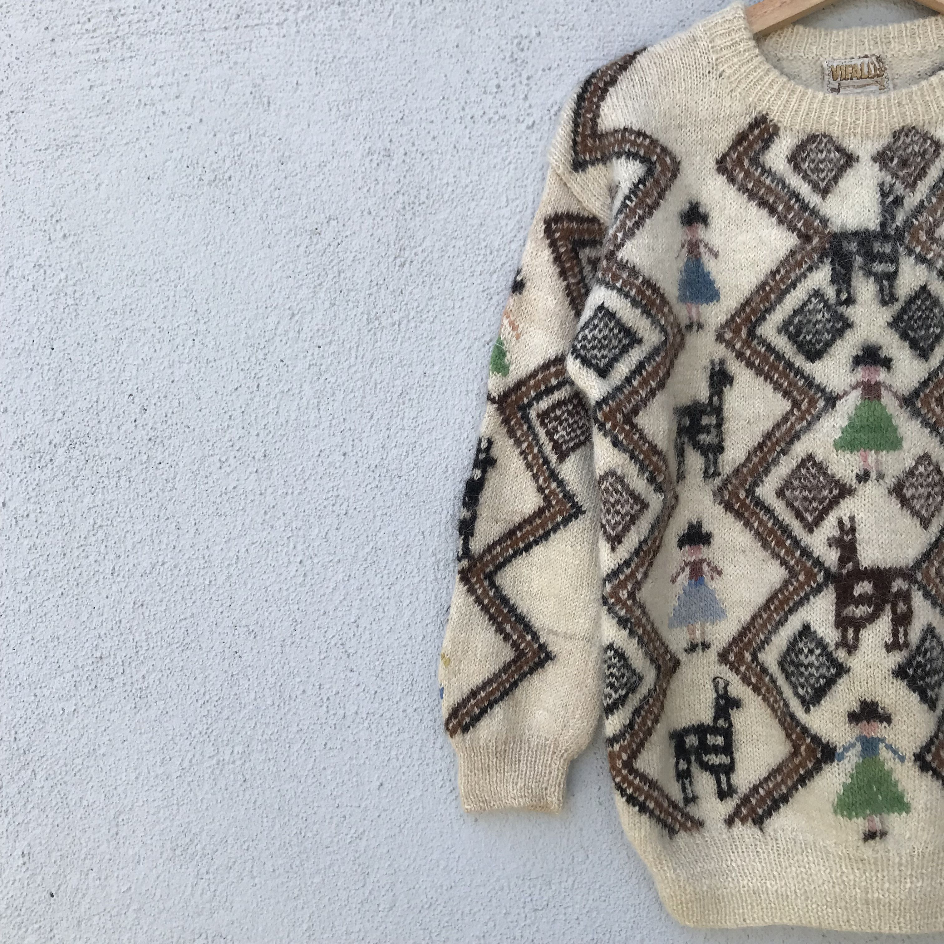 Aran Isles Knitwear Vintage Vifalco Shag Shaggy Fullprint Mohair Knitwear Size US M / EU 48-50 / 2 - 4 Thumbnail