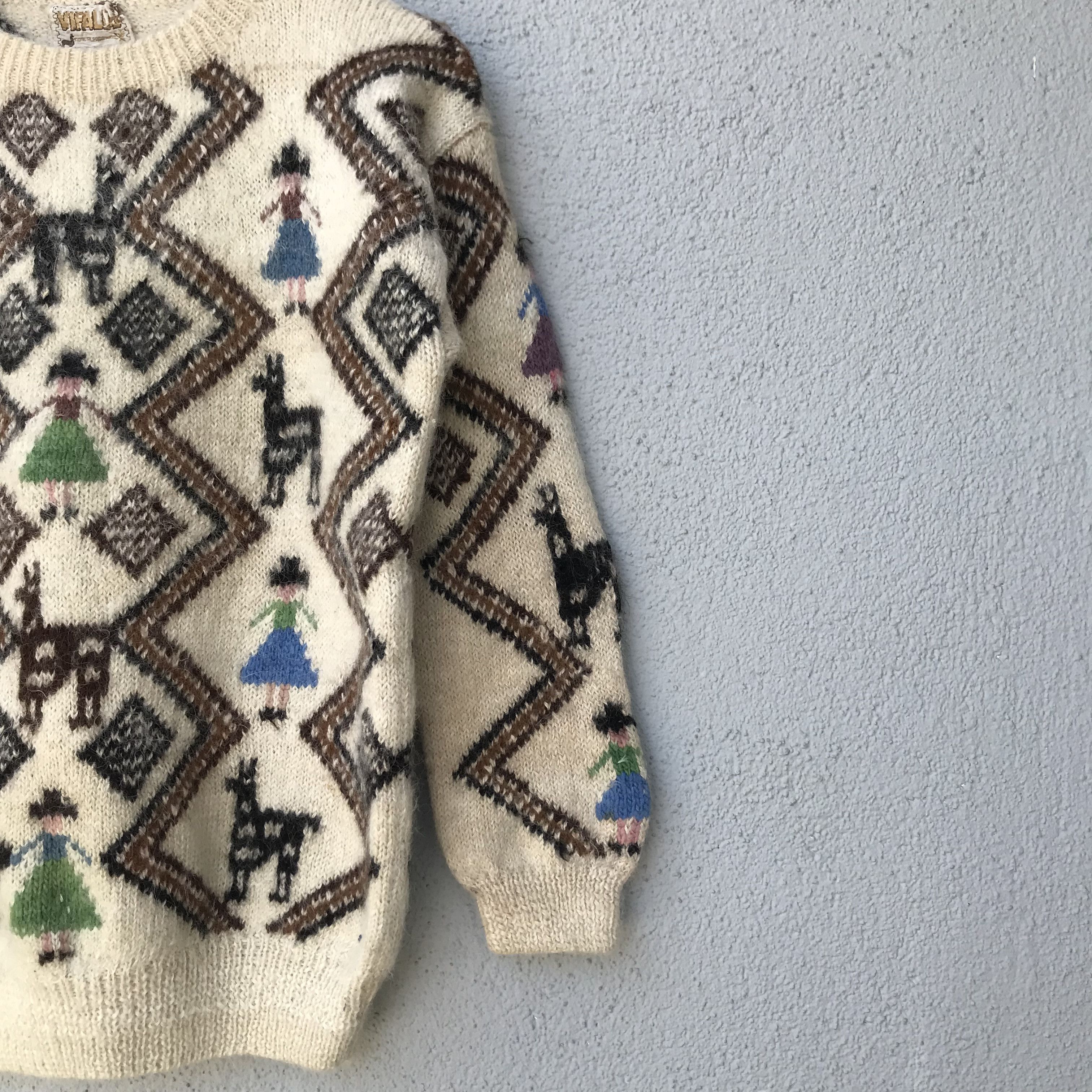 Aran Isles Knitwear Vintage Vifalco Shag Shaggy Fullprint Mohair Knitwear Size US M / EU 48-50 / 2 - 5 Thumbnail