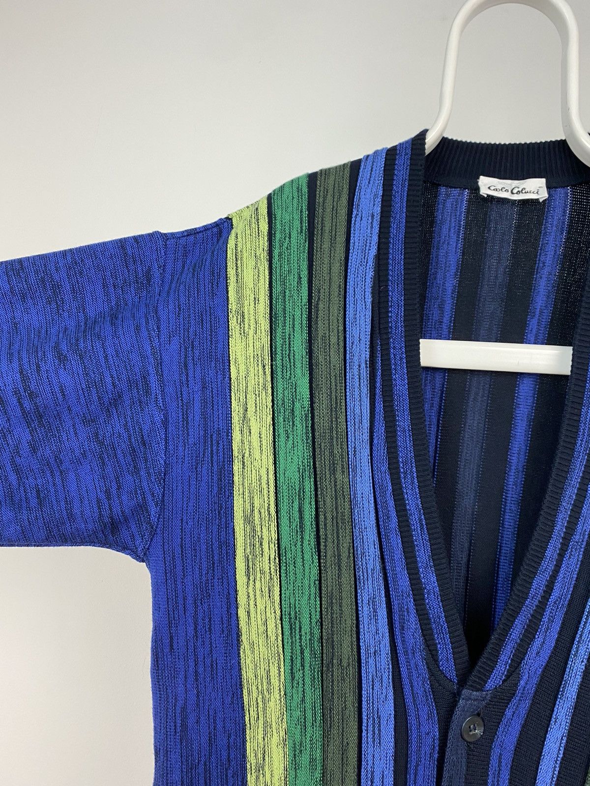 Carlo Colucci × Vintage Carlo Colucci sweater vintage cardigan blue Coogi style Size US L / EU 52-54 / 3 - 3 Thumbnail