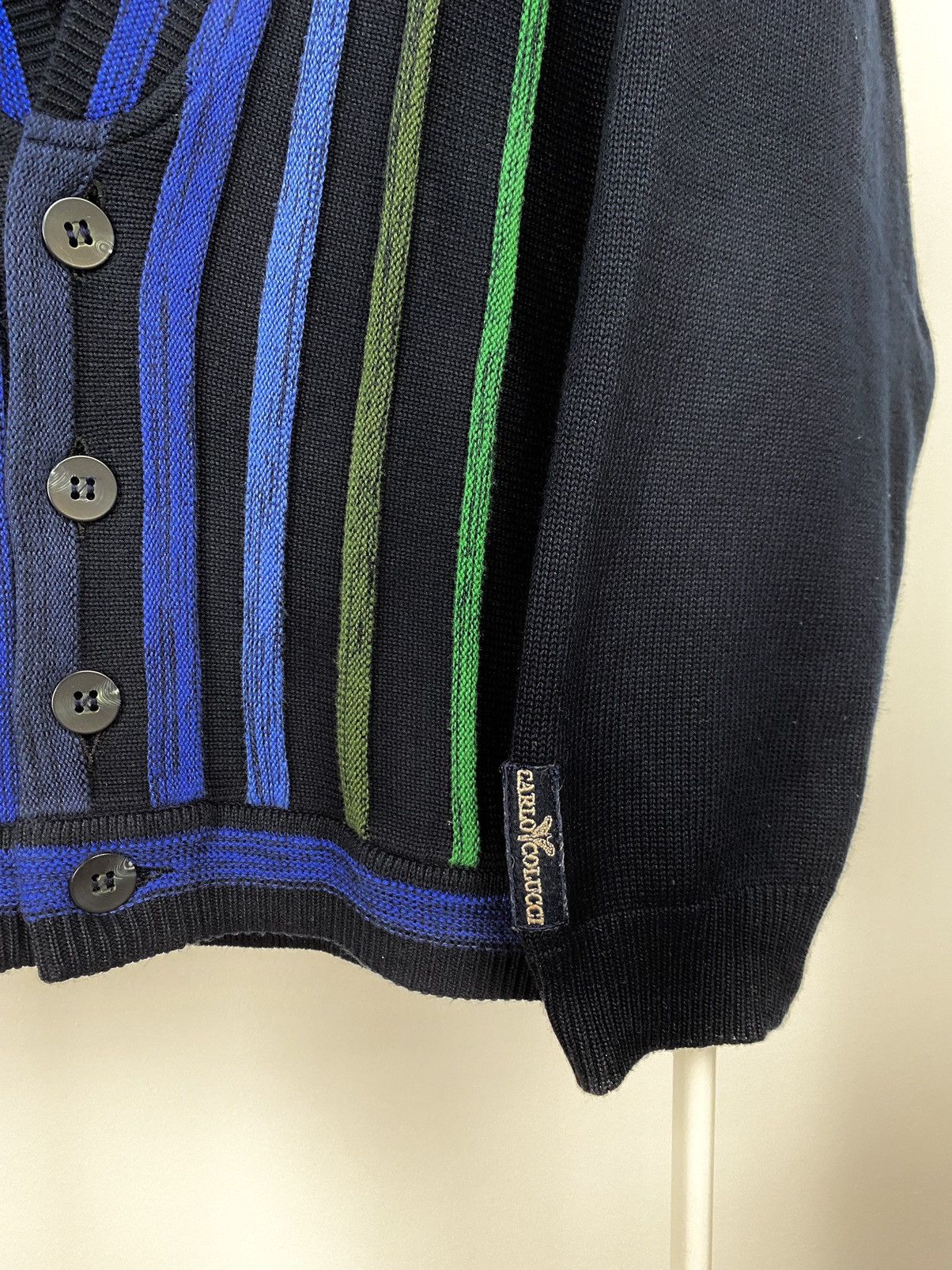 Carlo Colucci × Vintage Carlo Colucci sweater vintage cardigan blue Coogi style Size US L / EU 52-54 / 3 - 2 Thumbnail