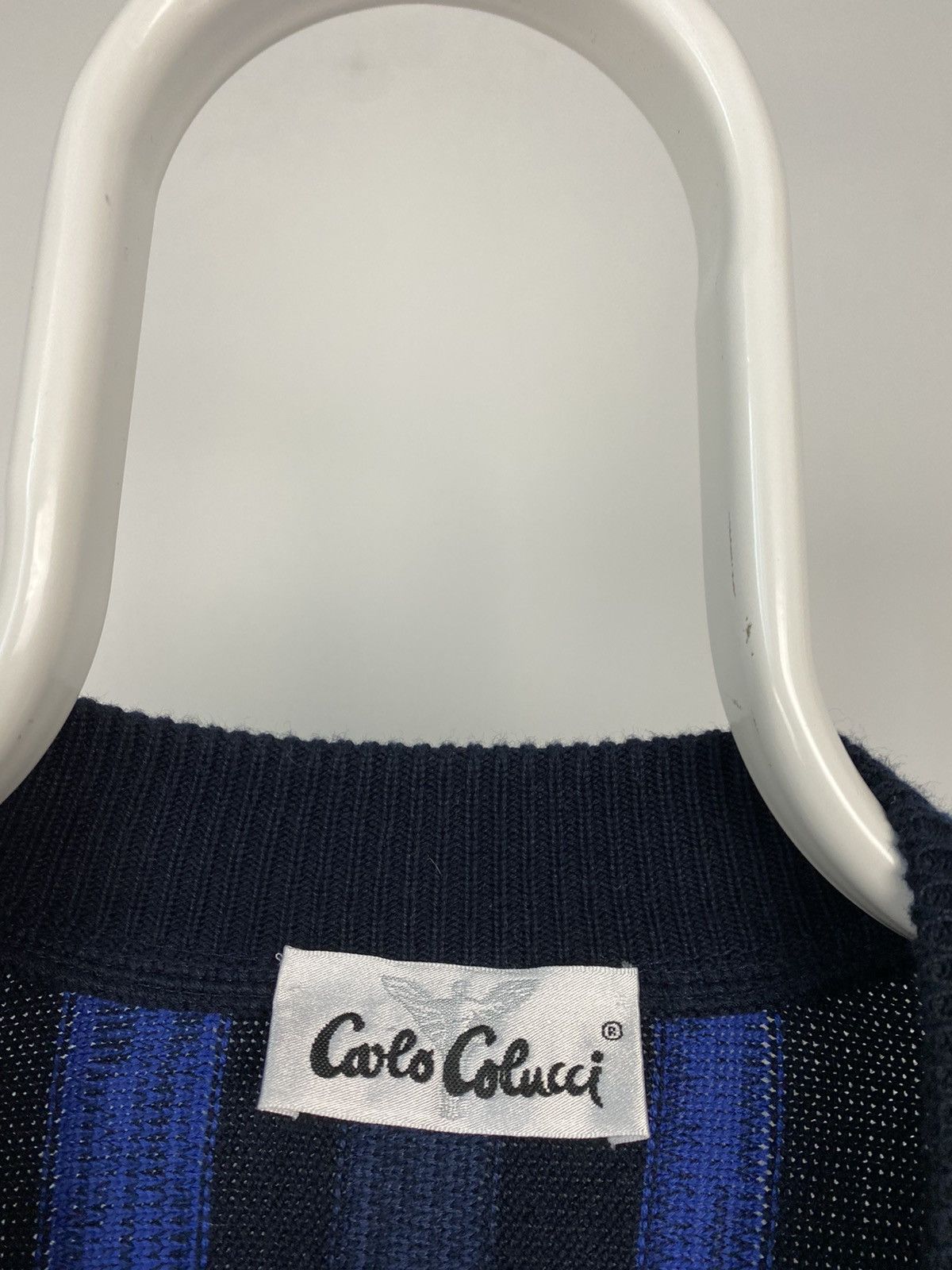 Carlo Colucci × Vintage Carlo Colucci sweater vintage cardigan blue Coogi style Size US L / EU 52-54 / 3 - 5 Thumbnail