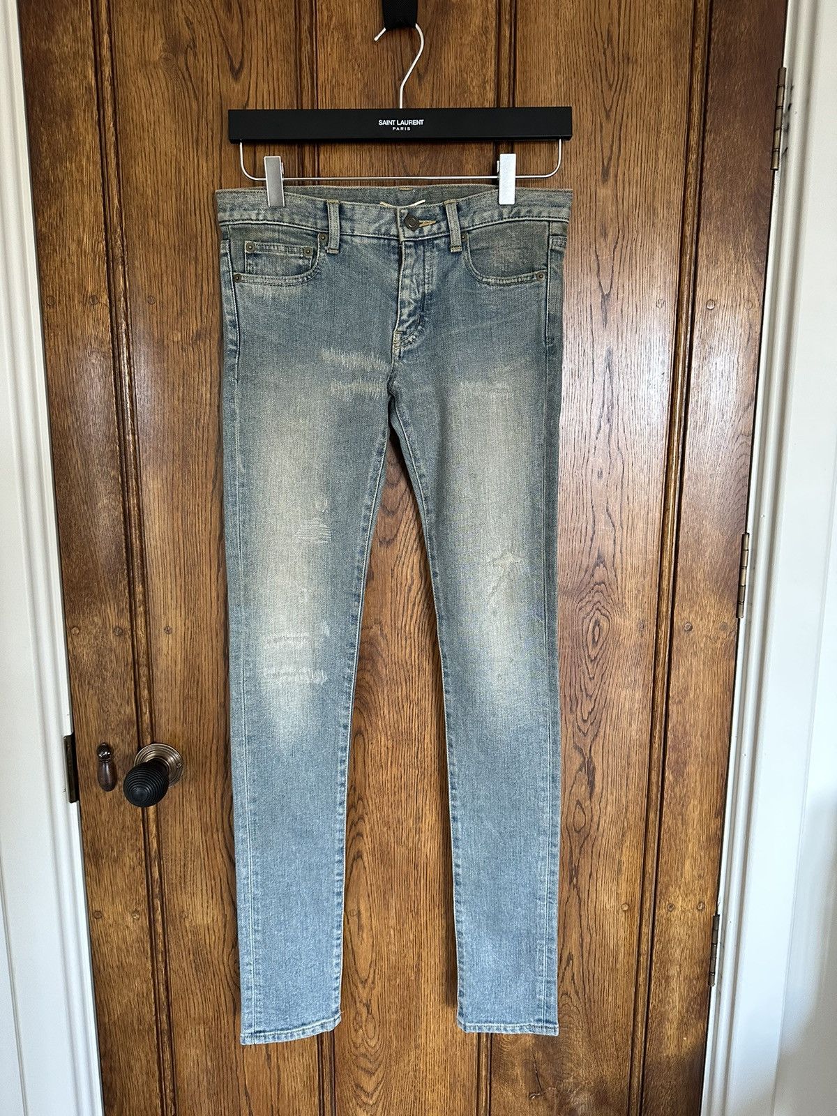 Saint Laurent Paris *Holy Grail* FW13 Saint Laurent whisker denim Sz 26 Hedi Size US 26 / EU 42 - 1 Thumbnail