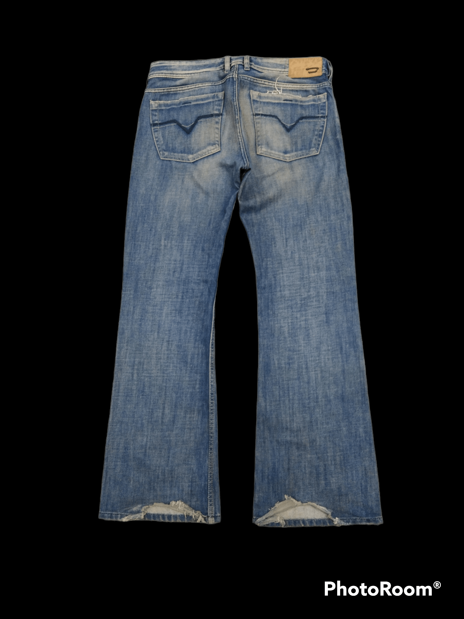 Diesel × Vintage FLARED🔥DISTRESSED DIESEL ZATHAN DENIM PANTS Size US 31 - 2 Thumbnail