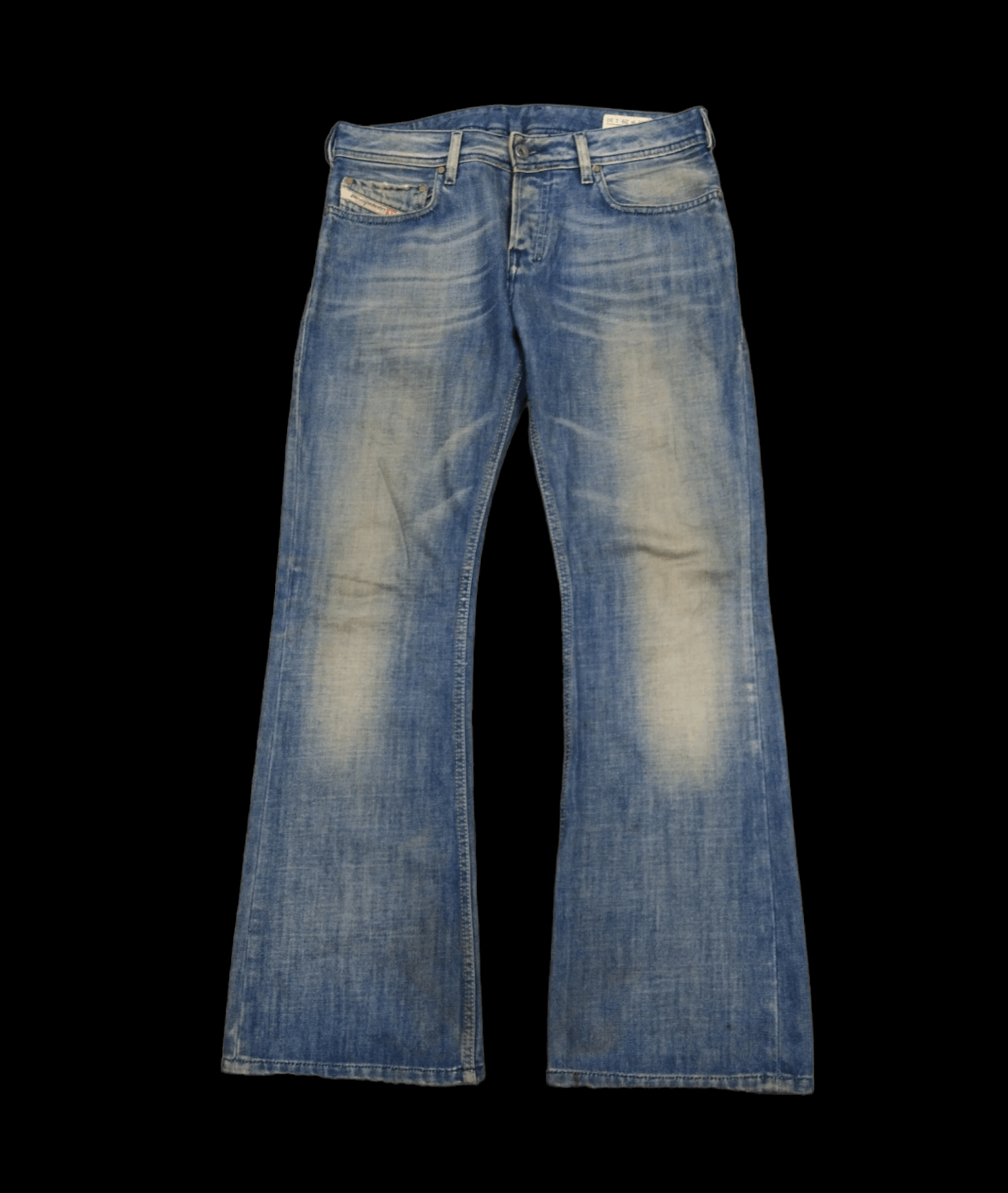 Diesel × Vintage FLARED🔥DISTRESSED DIESEL ZATHAN DENIM PANTS Size US 31 - 1 Thumbnail