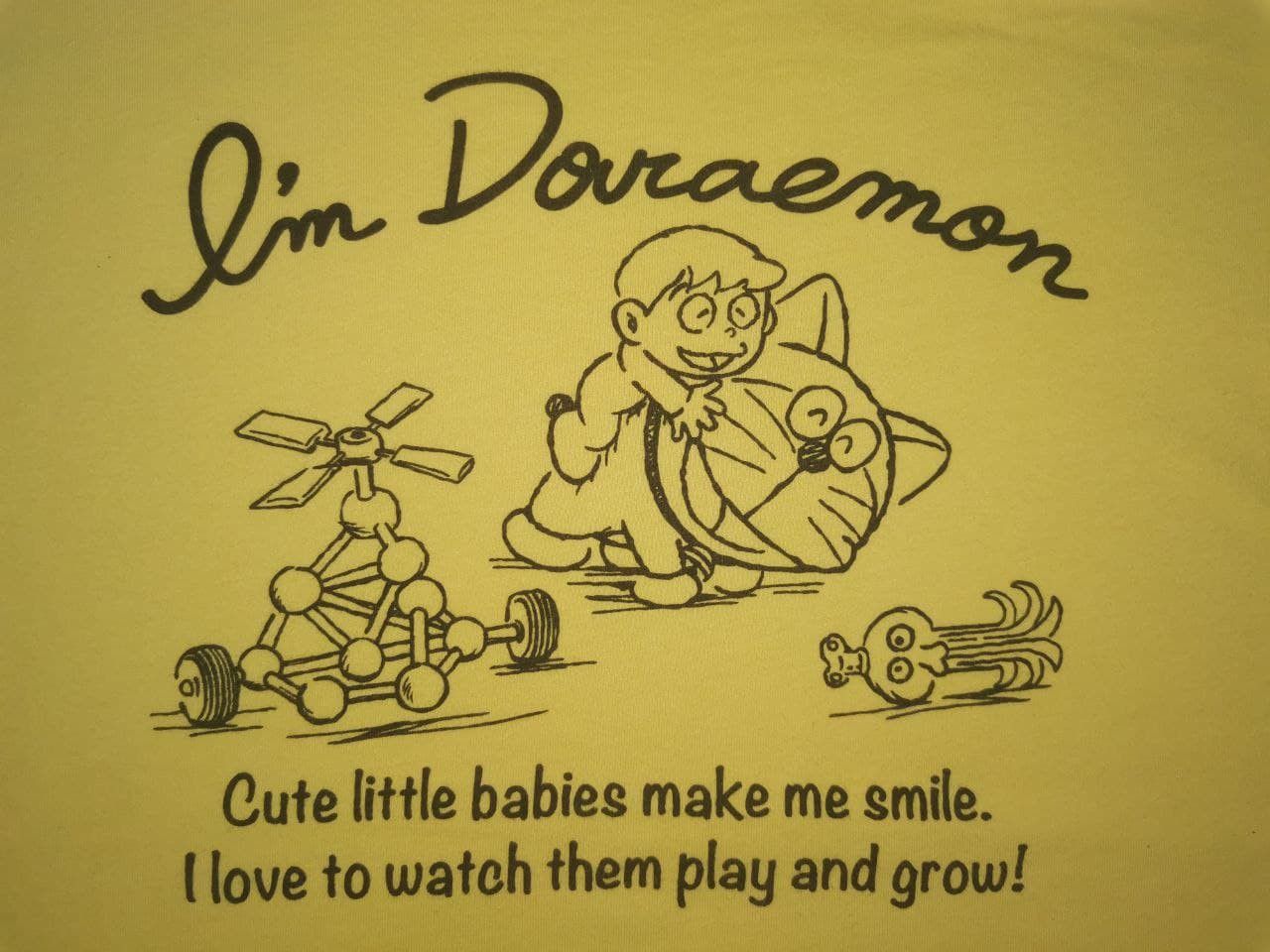 image of I'm Doreamon Japan Anima Vintage / Evangelion/hunterxhunter in Yellow, Men's (Size XL)