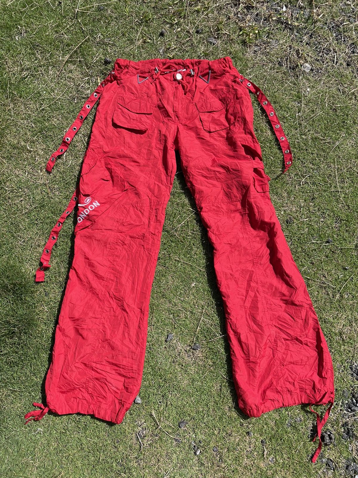 ⚡️ R London Punk Spell Out Bondage Rope Pants Women