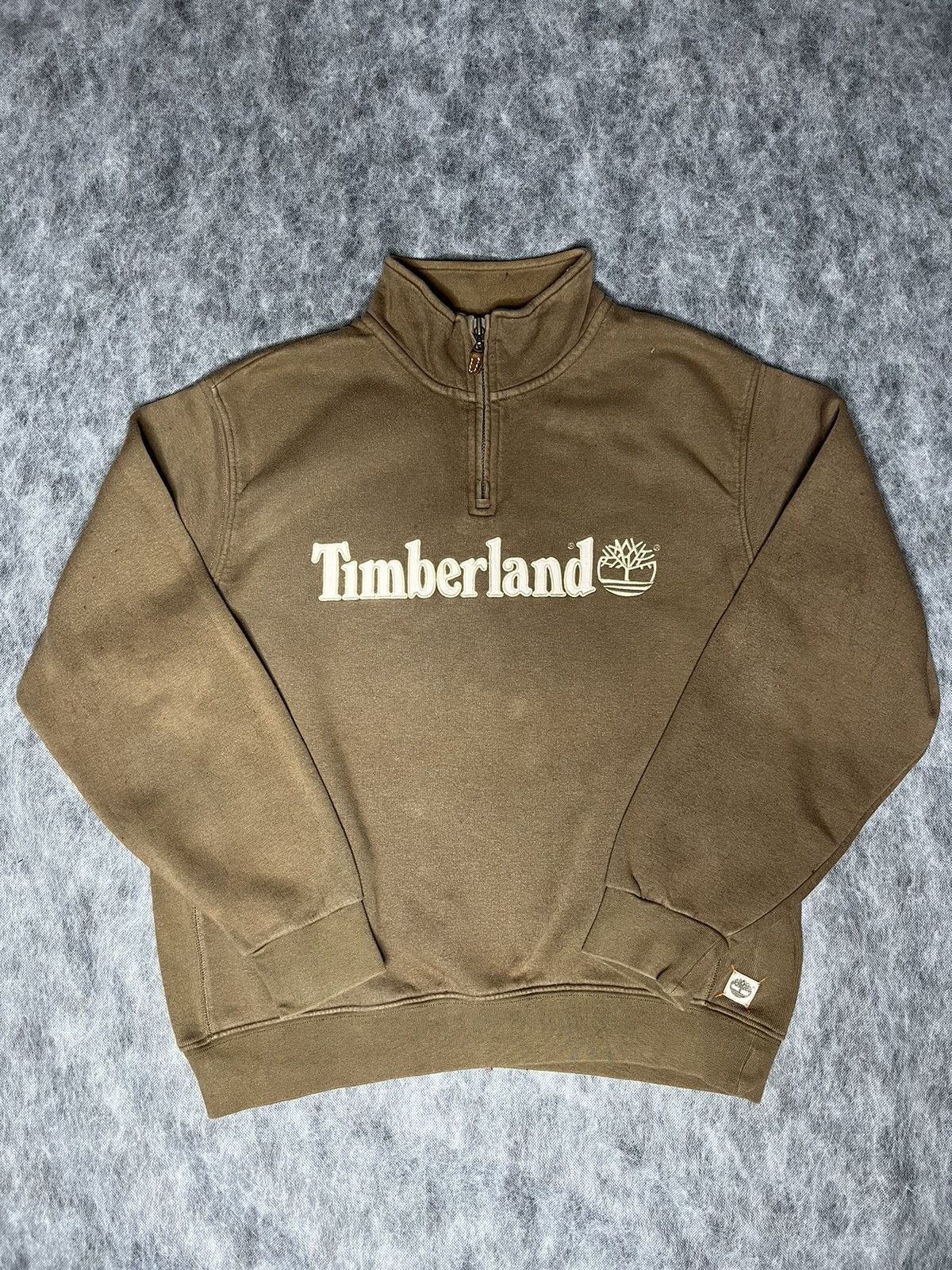 Timberland Vintage Timberland Half Zip Sweatshirt Big logo Size US L / EU 52-54 / 3 - 1 Thumbnail