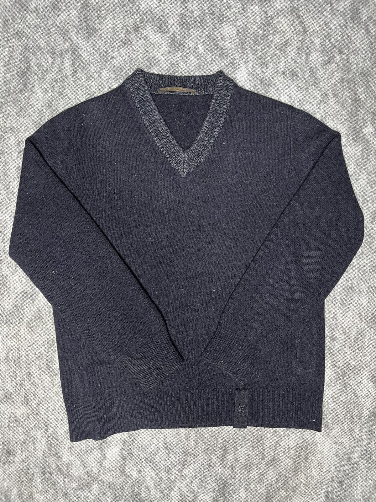 Louis Vuitton Men's Giant Distorted Damier Crewneck Sweater Wool