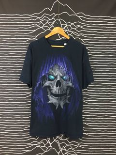 RARE Gildan Blue Kansas City Royals Grateful Dead Skull T-shirt Adult Size  5XL