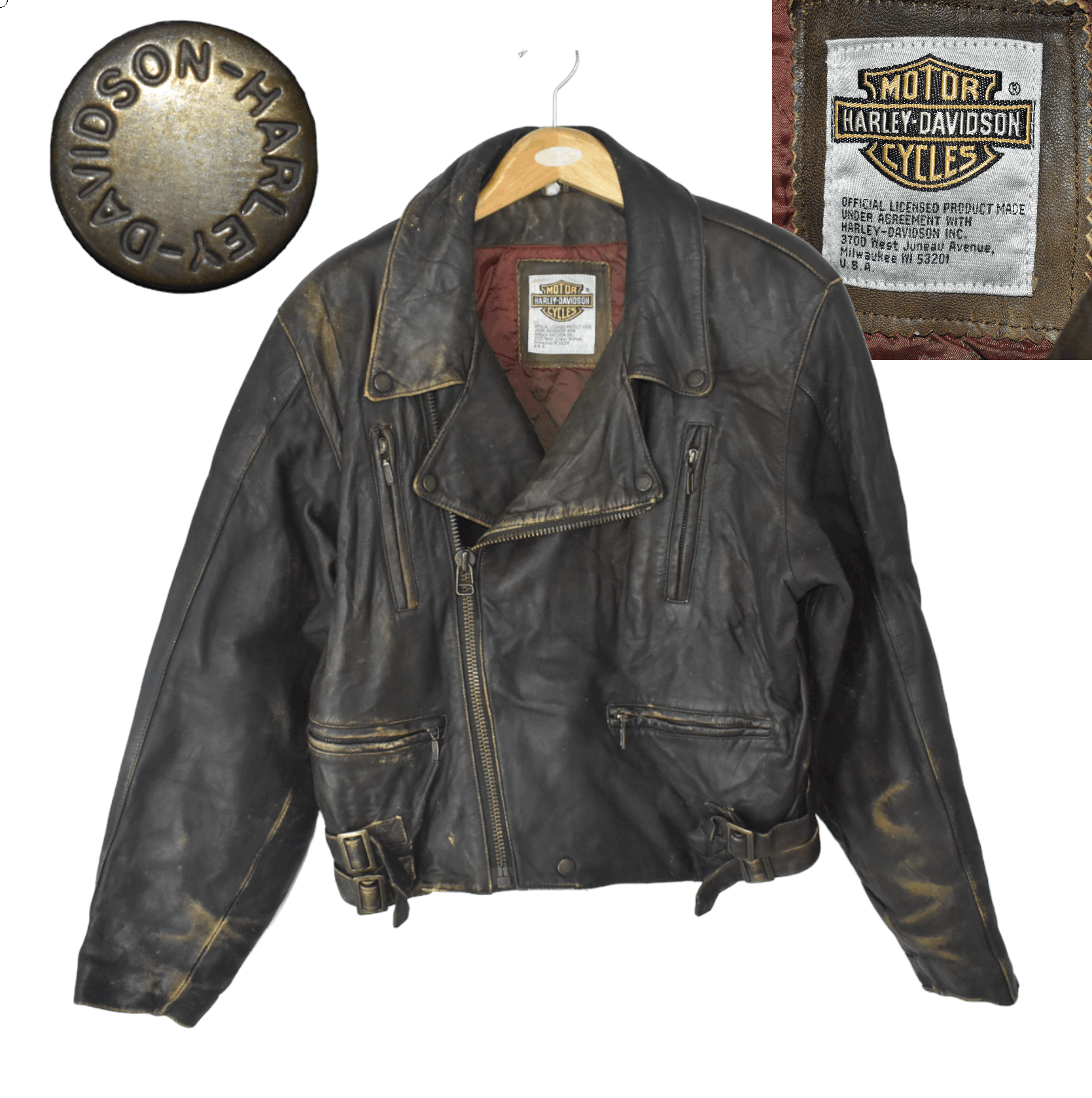 Harley Davidson × Vintage A006 Harley Davidson Motorcycle Leather Jacket Like Perfecto Size US M / EU 48-50 / 2 - 1 Thumbnail