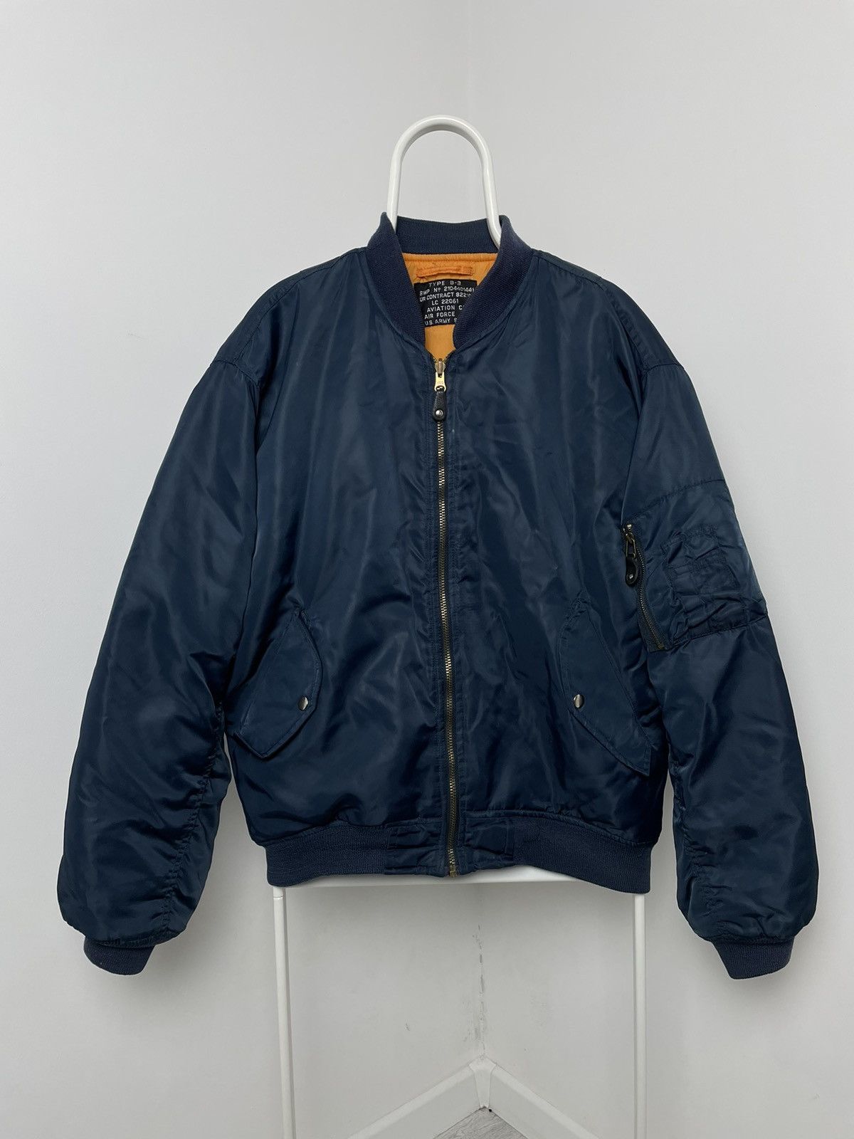 image of Bomber Jacket x Military Bomber Type B - 3 Aviation Co. Air Force Jkt Us. Army Style in Navy Blue (