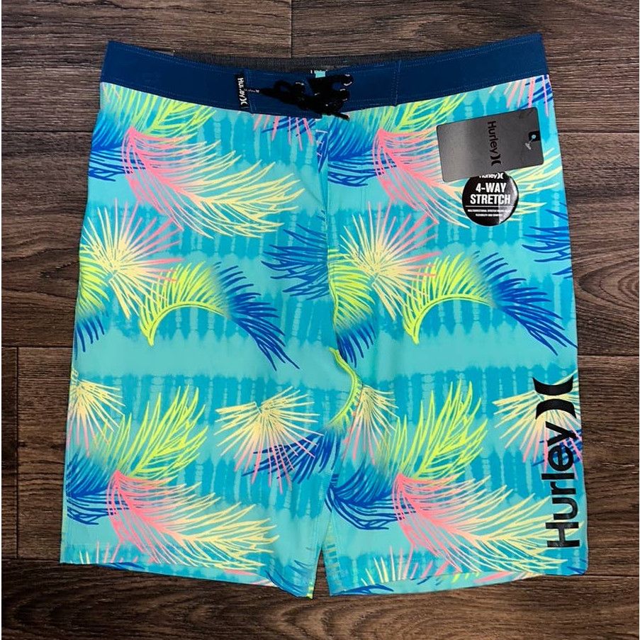 Short De Bain Hurley Homme – Taille 36, Vert, Très Bon état – Occasion