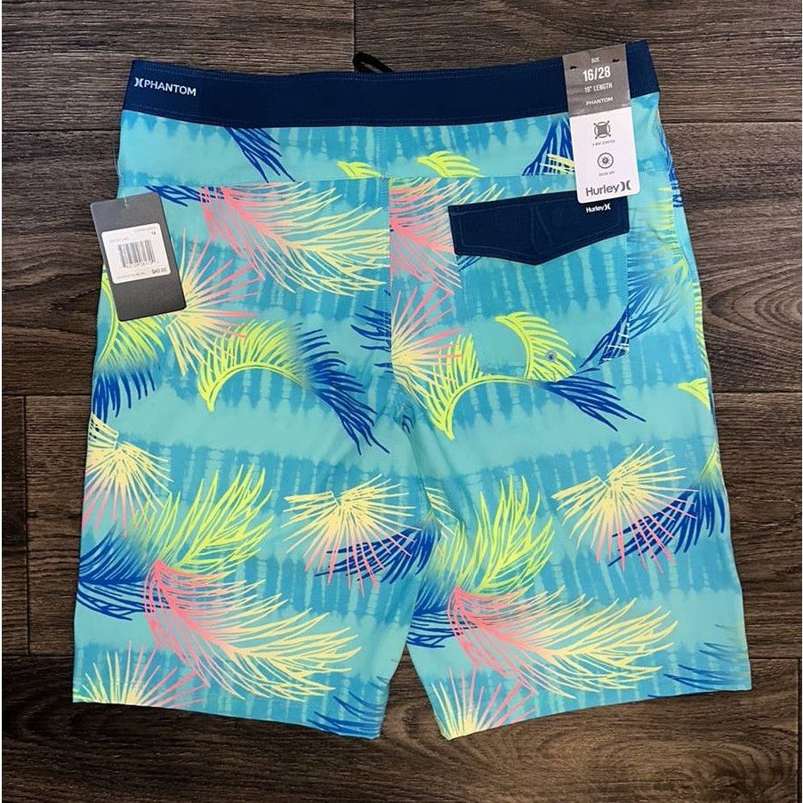 Short De Bain Hurley Homme – Taille 36, Vert, Très Bon état – Occasion