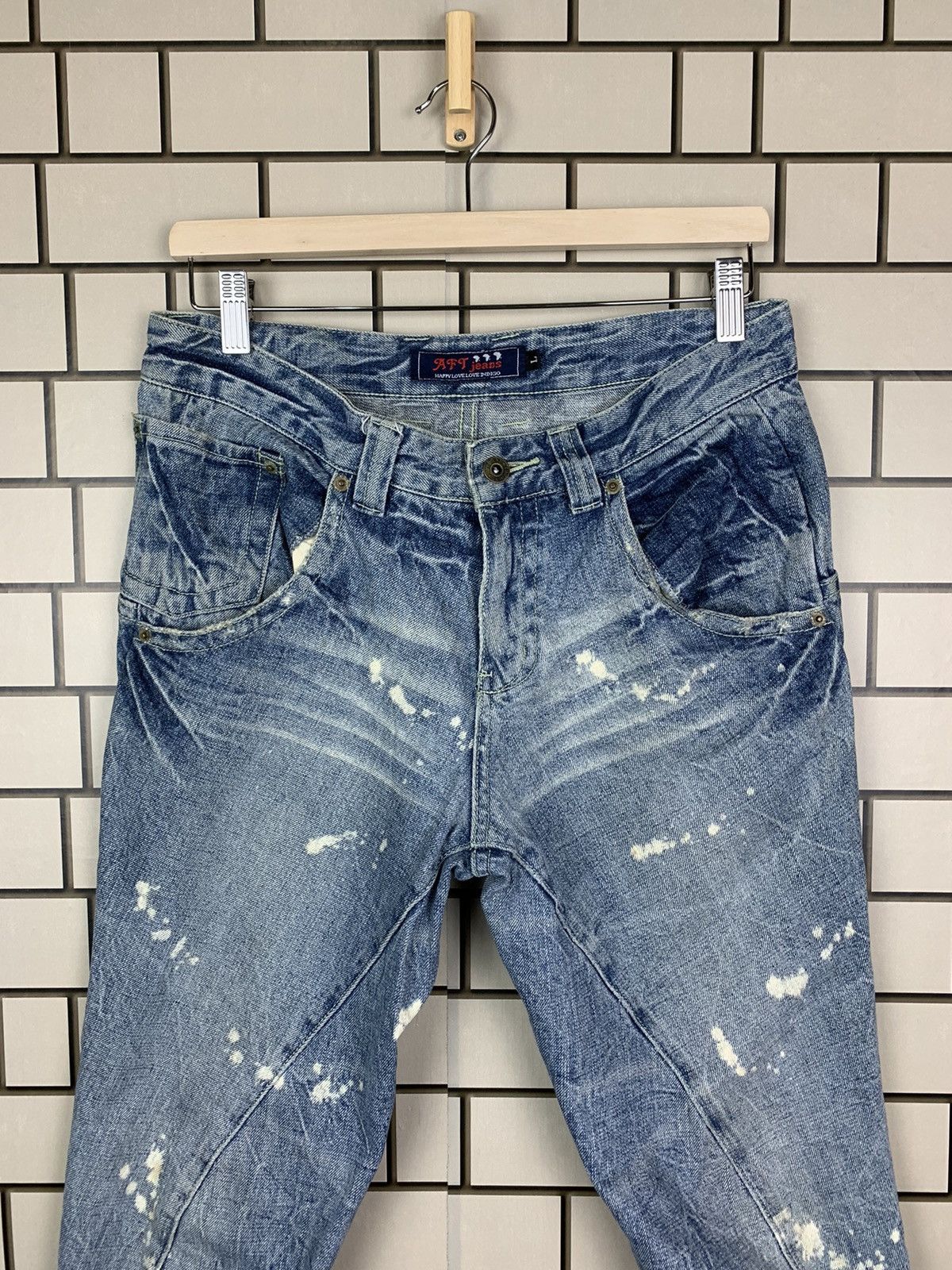 Indigo × Japanese Brand Japanese Brand Africa Taro Distressed Denim Size US 31 - 3 Thumbnail