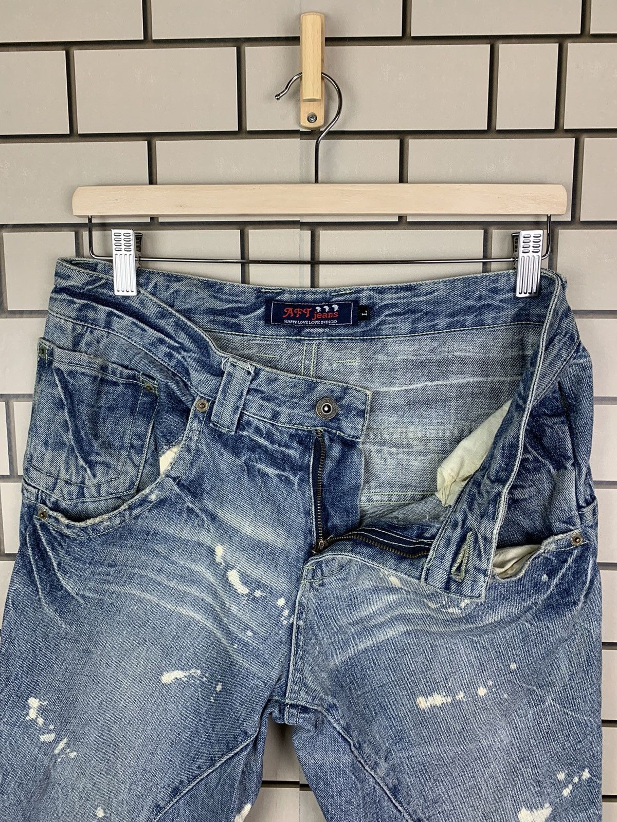 Indigo × Japanese Brand Japanese Brand Africa Taro Distressed Denim Size US 31 - 14 Thumbnail