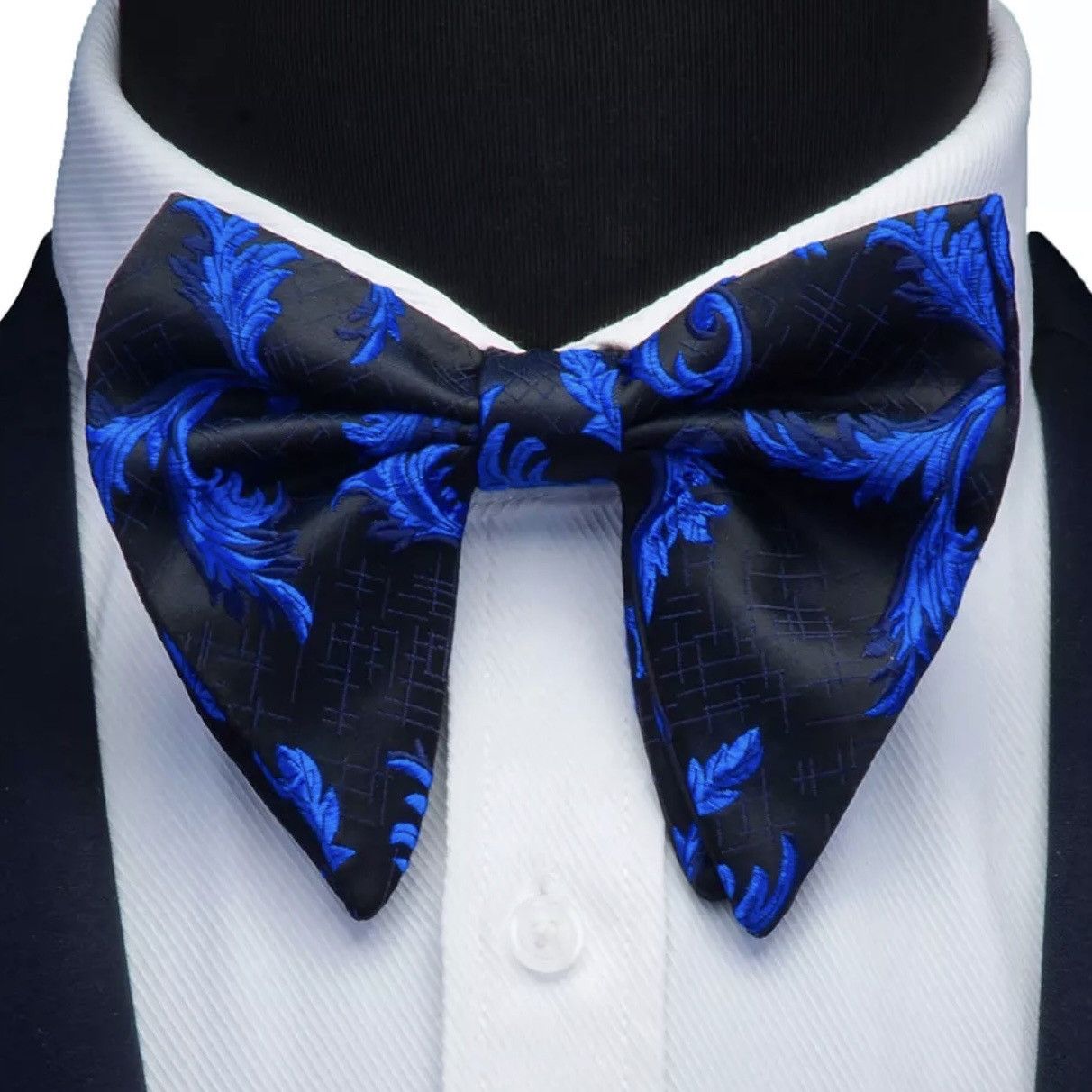 Other Men’s Black & Blue Baroque Style Bow Tie Size ONE SIZE - 1 Thumbnail