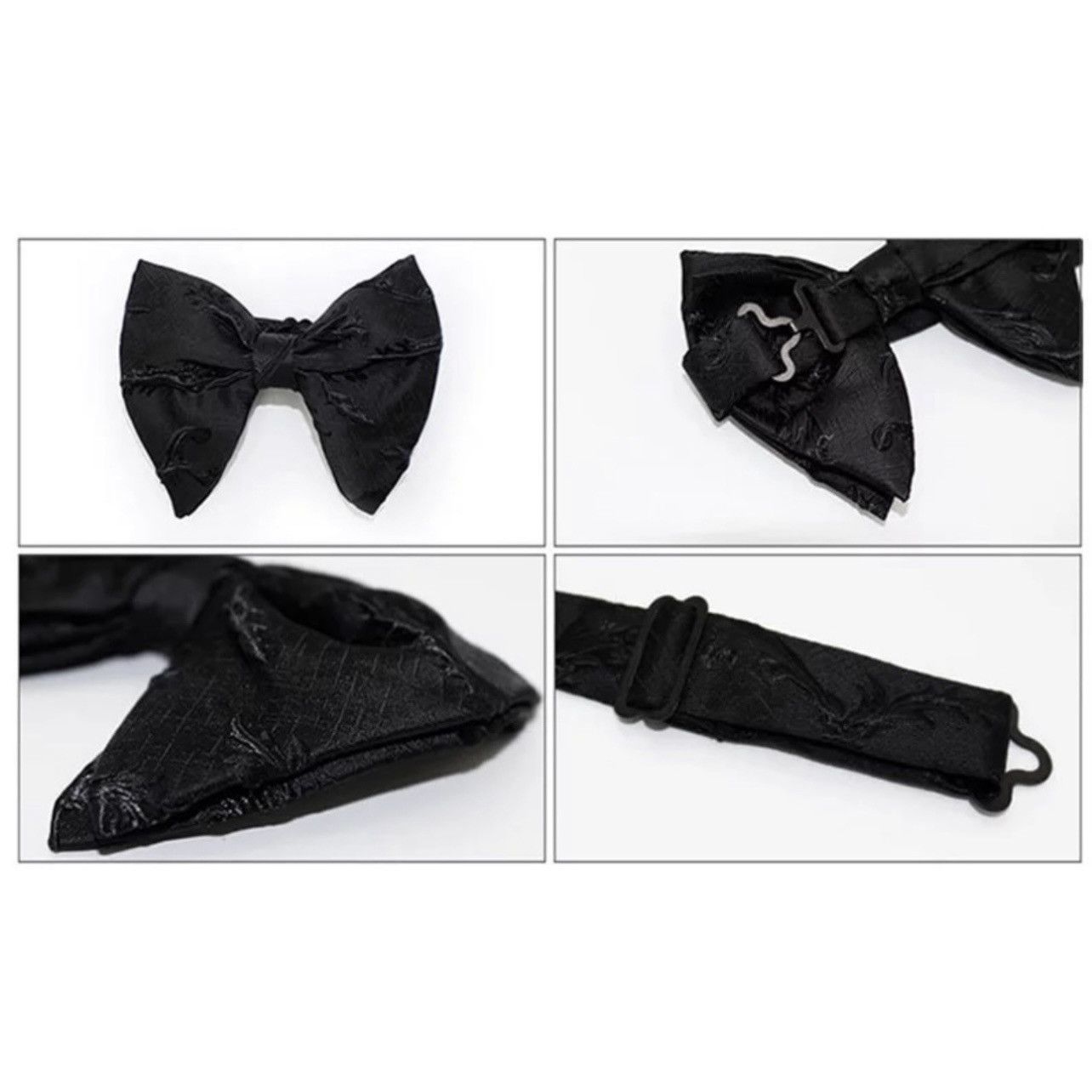 Other Men’s Black & Silver Baroque Style Bow Tie Size ONE SIZE - 2 Thumbnail