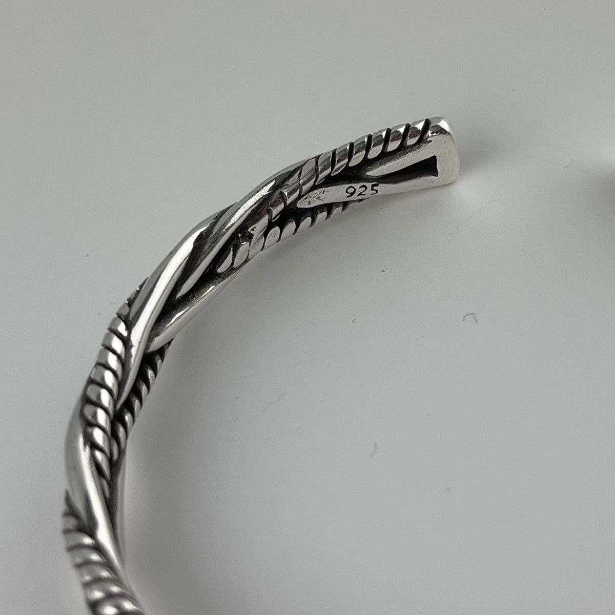 Jewelry Men’s 925 Silver Braided Style Cuff Bracelet Wrist Ring Size ONE SIZE - 7 Thumbnail