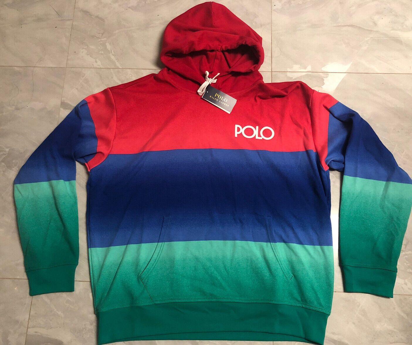 Polo Ralph Lauren Polo Ralph Lauren Colorblock Ombre Interlock Hoodie Size US XL / EU 56 / 4 - 3 Thumbnail