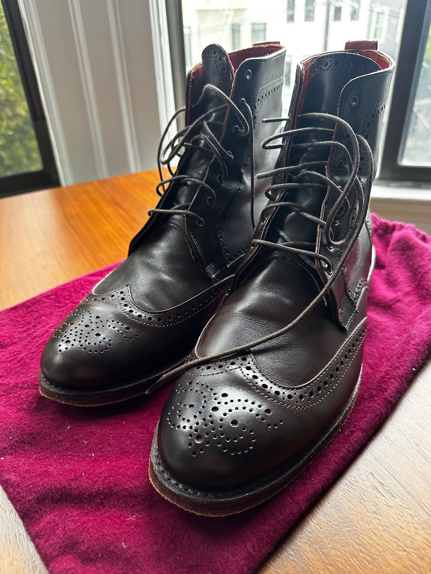 Allen Edmonds Dalton Wingtips Dress boot - Dark Chili 