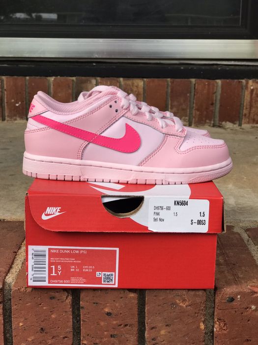 Nike Nike Dunk Low PS Triple Pink Barbie Dunk Size 1.5Y | Grailed