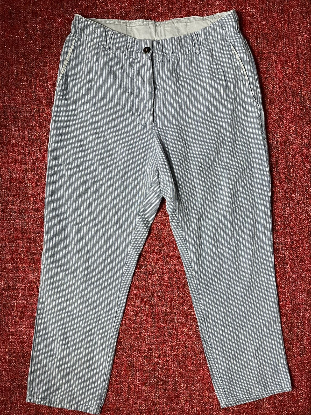 Designer Hannoh Wessel SS20 striped uniform workwear pants Size 28" / US 6 / IT 42 - 1 Thumbnail