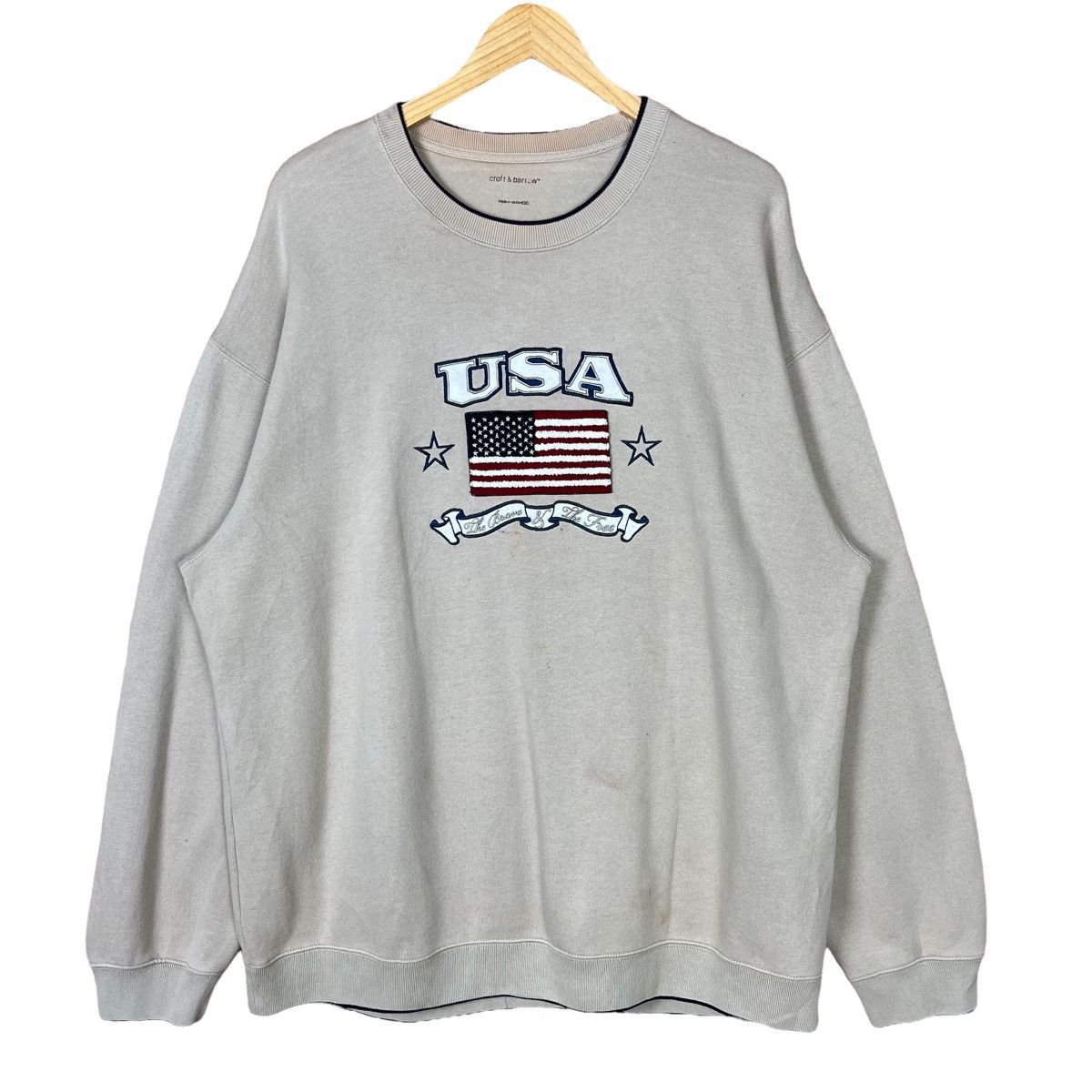 Vintage USA The Brave & The Free Embroidery Sweatshirt