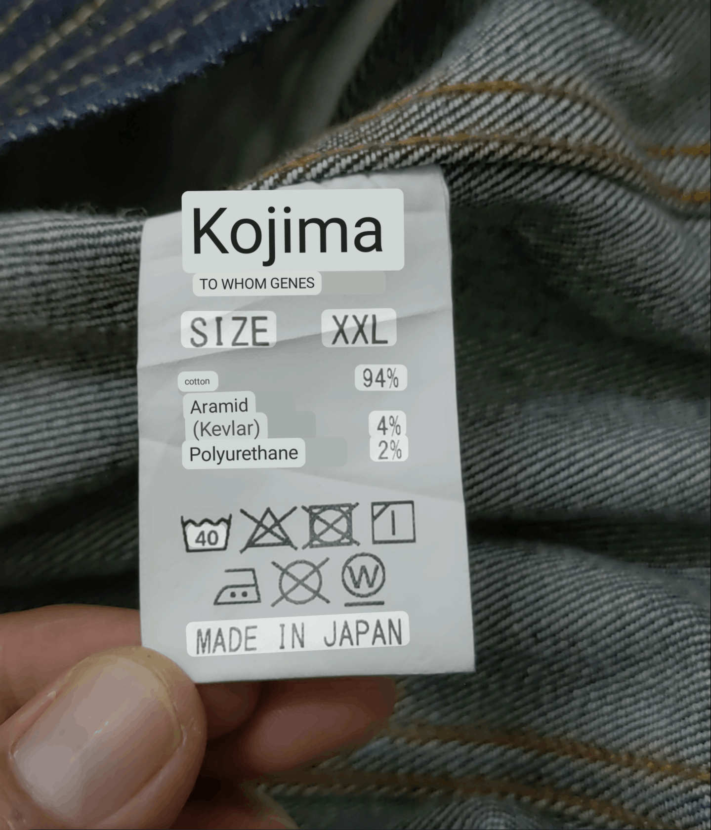 KOJIMA GENES Kojima Genes Kevlar Single Denim Jacket Size US XL / EU 56 / 4 - 7 Thumbnail