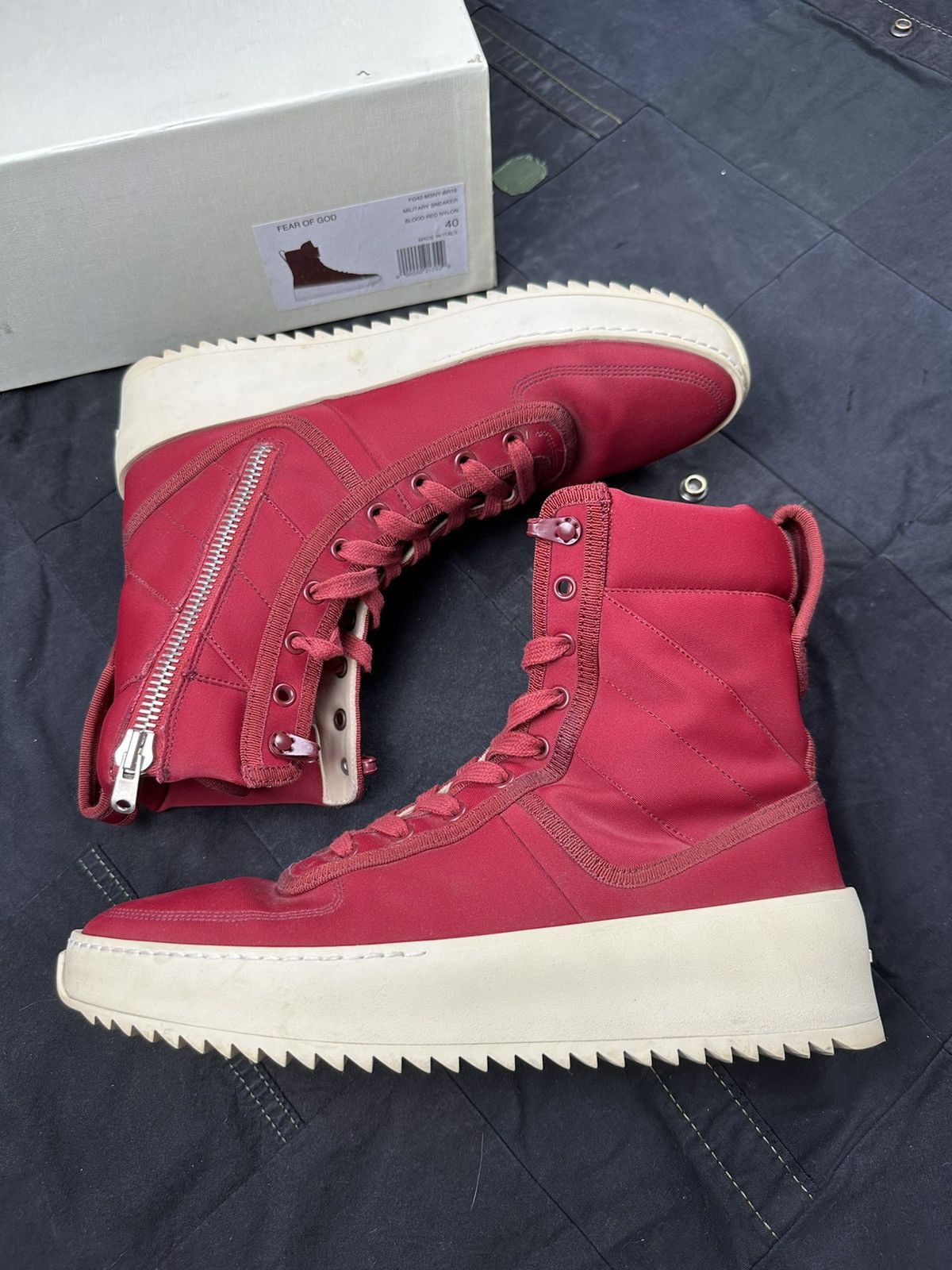Fear of God 4th Red Military Sneaker Sample Size US 7 / EU 40 - 2 Thumbnail