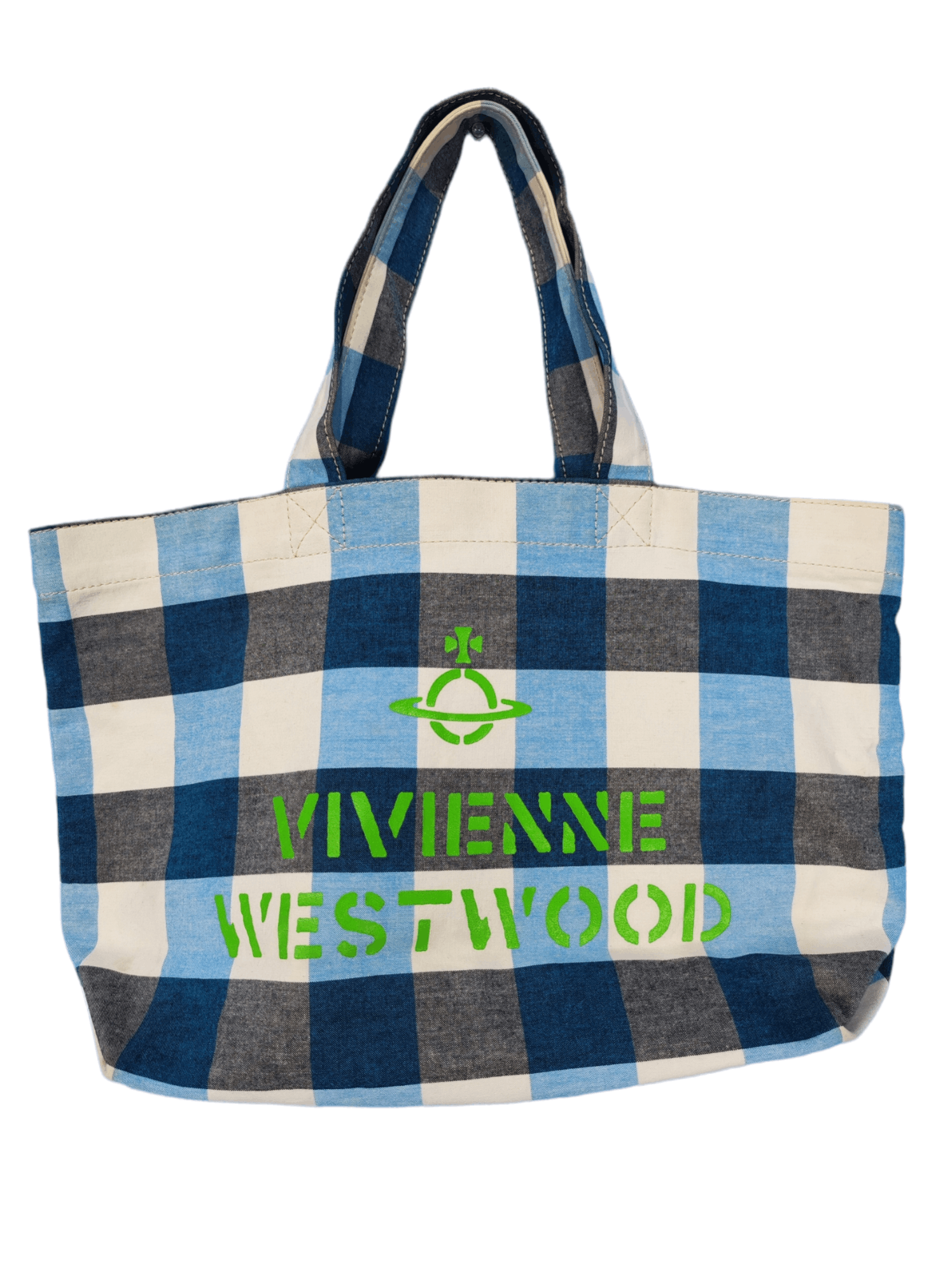 RIP Vivienne Westwood Canvas Checkered Tote Bag