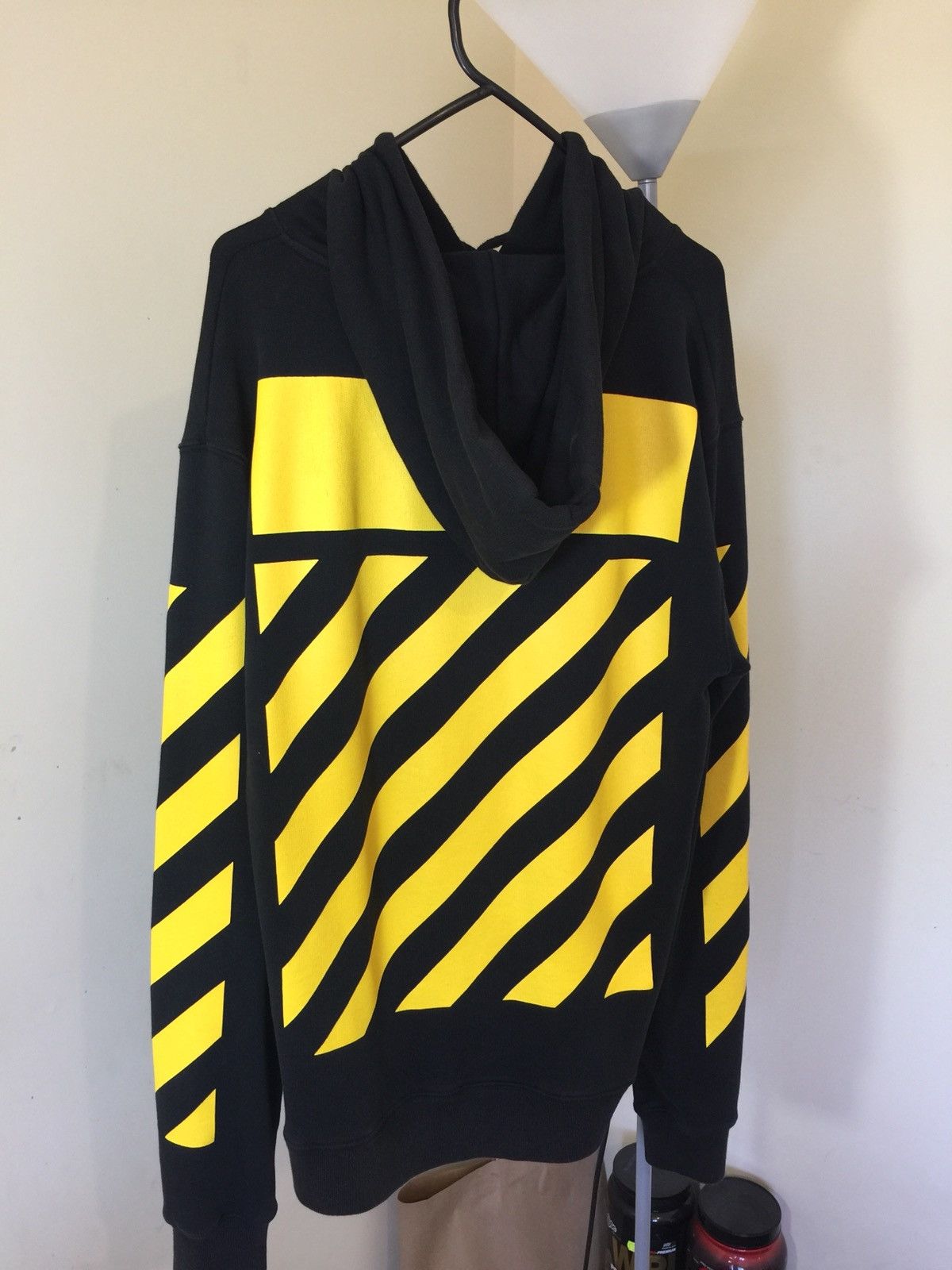 Off White Off White Yellow Stripes Hoodie Grailed