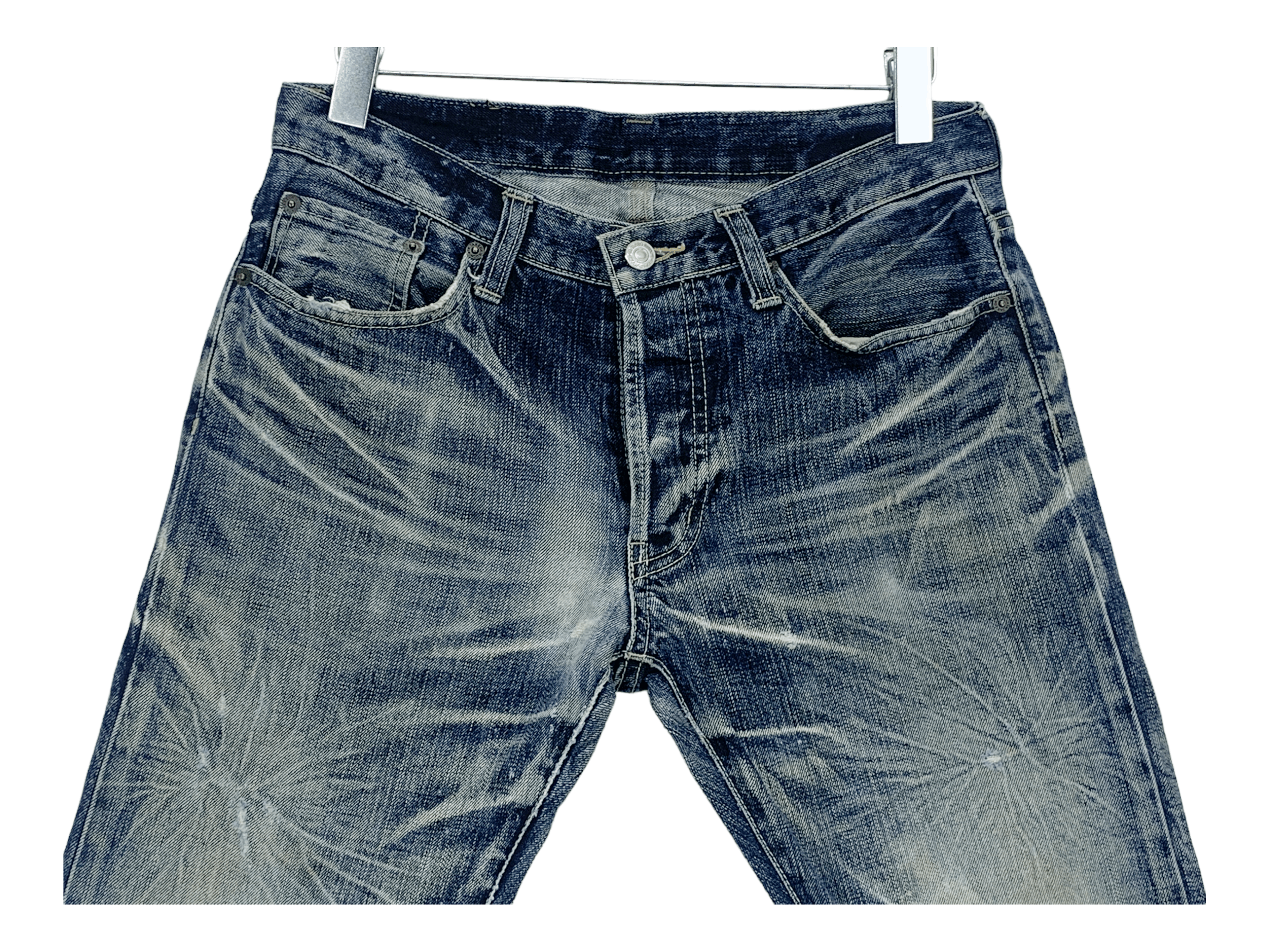 Japanese Brand × Takeo Kikuchi Straight Leg Denim Distressed Jeans Made in Japan Size US 31 - 3 Thumbnail
