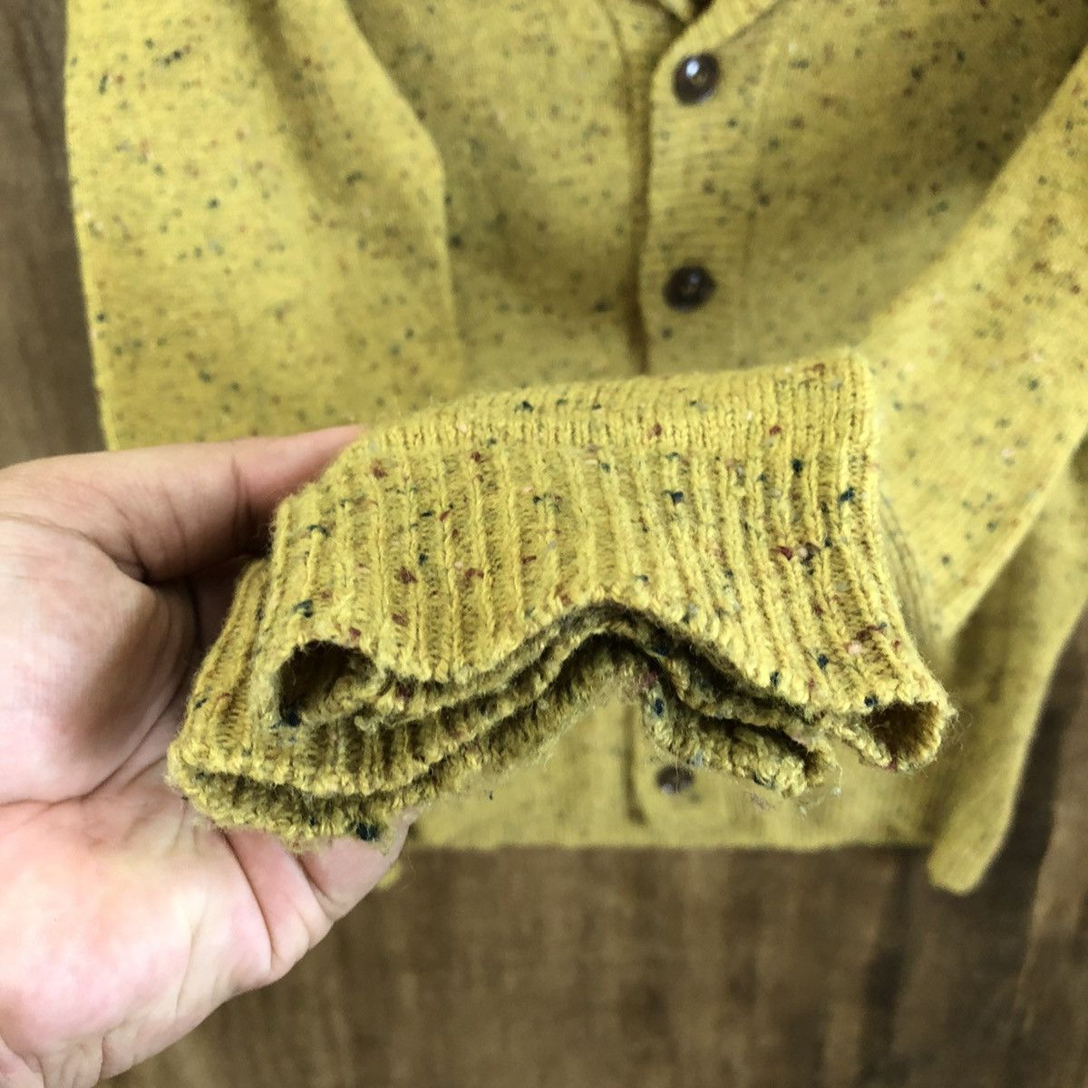 Japanese Brand Vibyor Yellow Cardigan Knitwear #129 Size US M / EU 48-50 / 2 - 4 Thumbnail