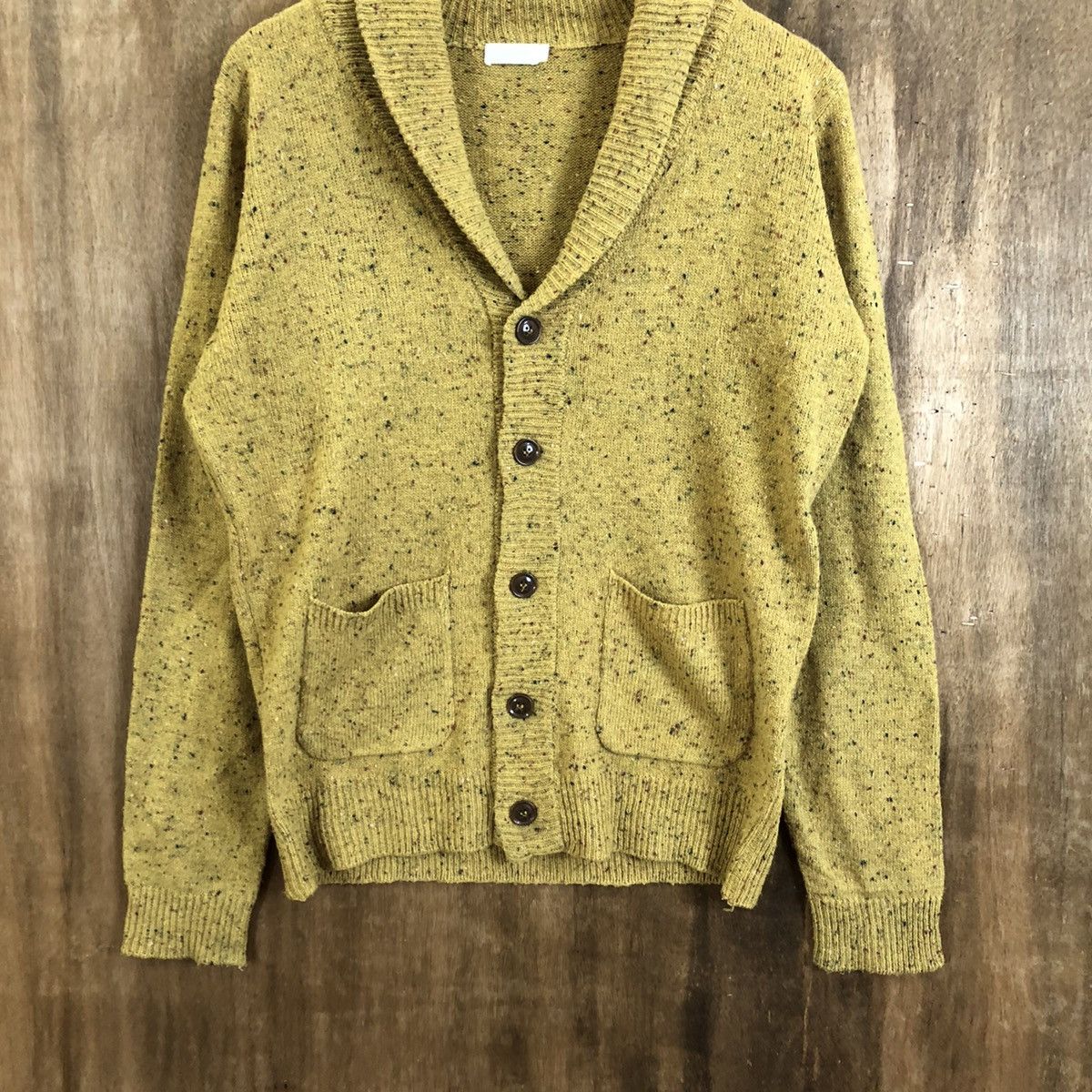 Japanese Brand Vibyor Yellow Cardigan Knitwear #129 Size US M / EU 48-50 / 2 - 3 Thumbnail