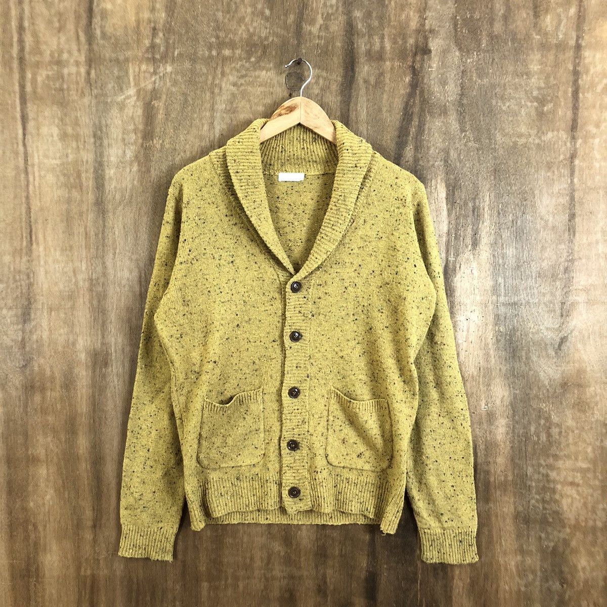 Japanese Brand Vibyor Yellow Cardigan Knitwear #129 Size US M / EU 48-50 / 2 - 1 Thumbnail