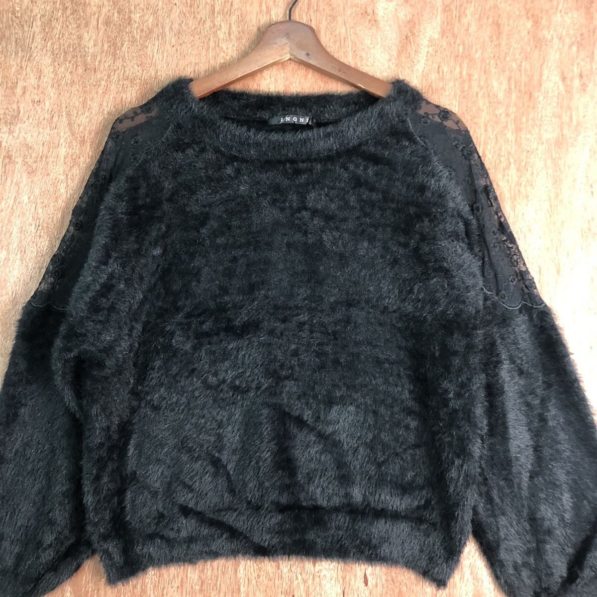 Homespun Knitwear JAPAN INGNI BLACK MOHAIR BAGGY KNITWEAR Size US M / EU 48-50 / 2 - 3 Thumbnail