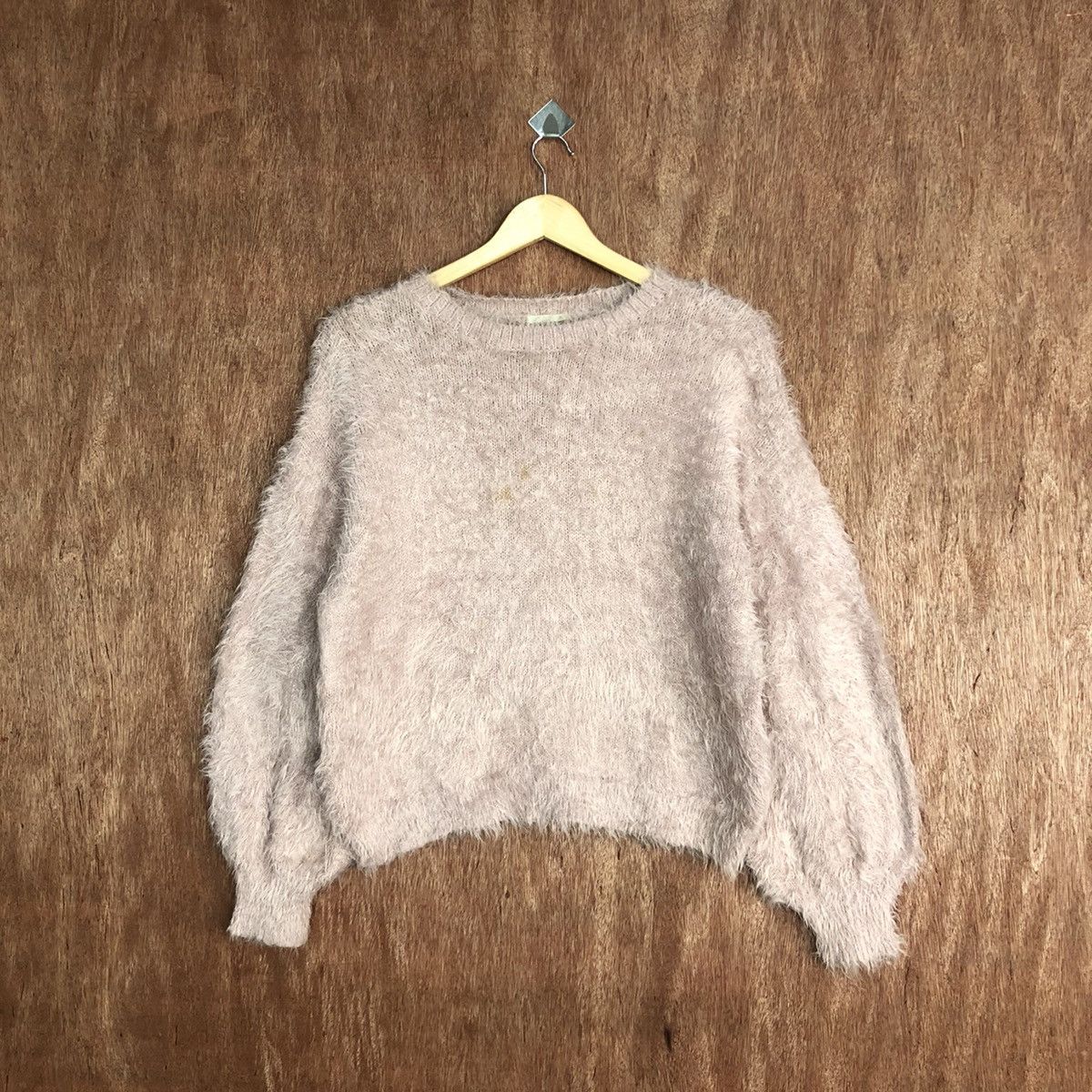 image of Homespun Knitwear Gu Japan Pink Mohair Baggy Knitwear 0463 in Light Pink, Men's (Size Medium)