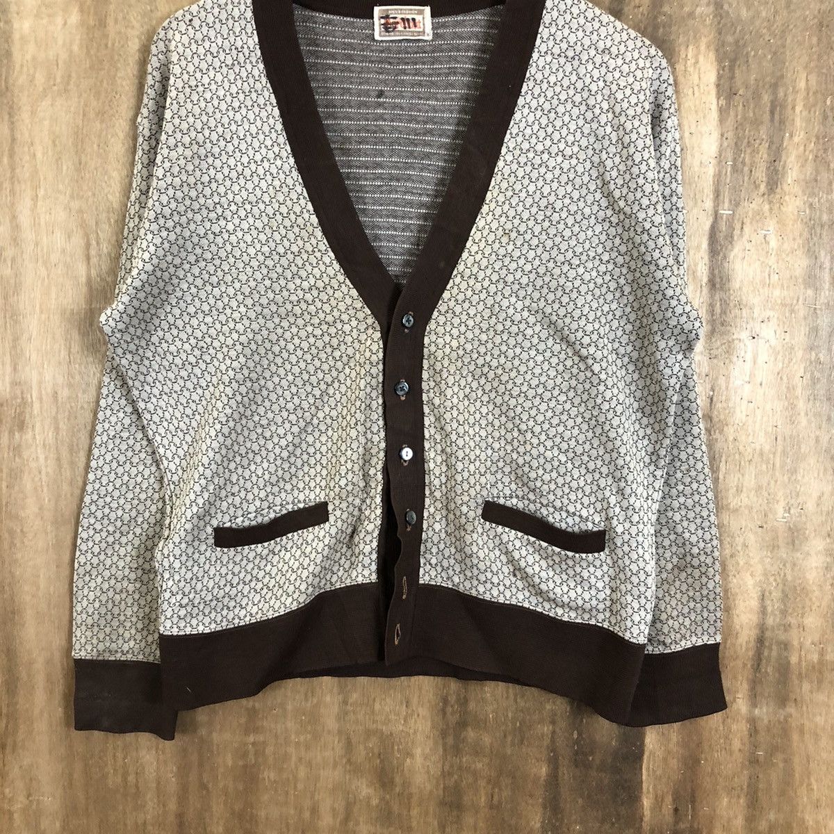 Aran Isles Knitwear Japanese Brand Brown Distressed Cardigan Knitwear #065 Size US L / EU 52-54 / 3 - 3 Thumbnail