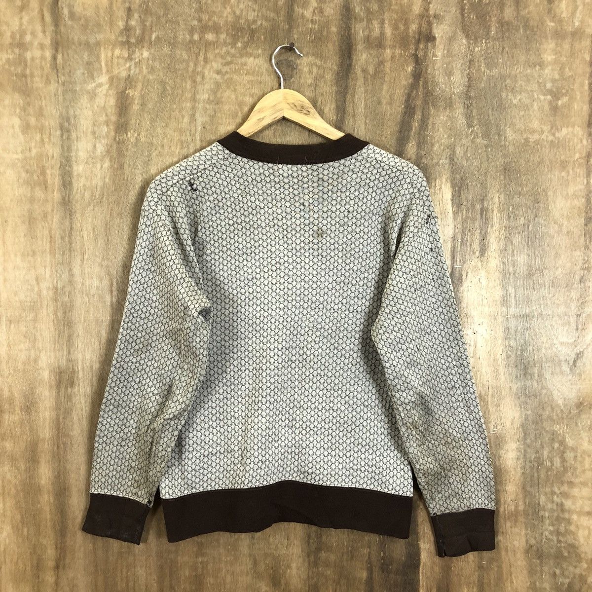 Aran Isles Knitwear Japanese Brand Brown Distressed Cardigan Knitwear #065 Size US L / EU 52-54 / 3 - 5 Thumbnail