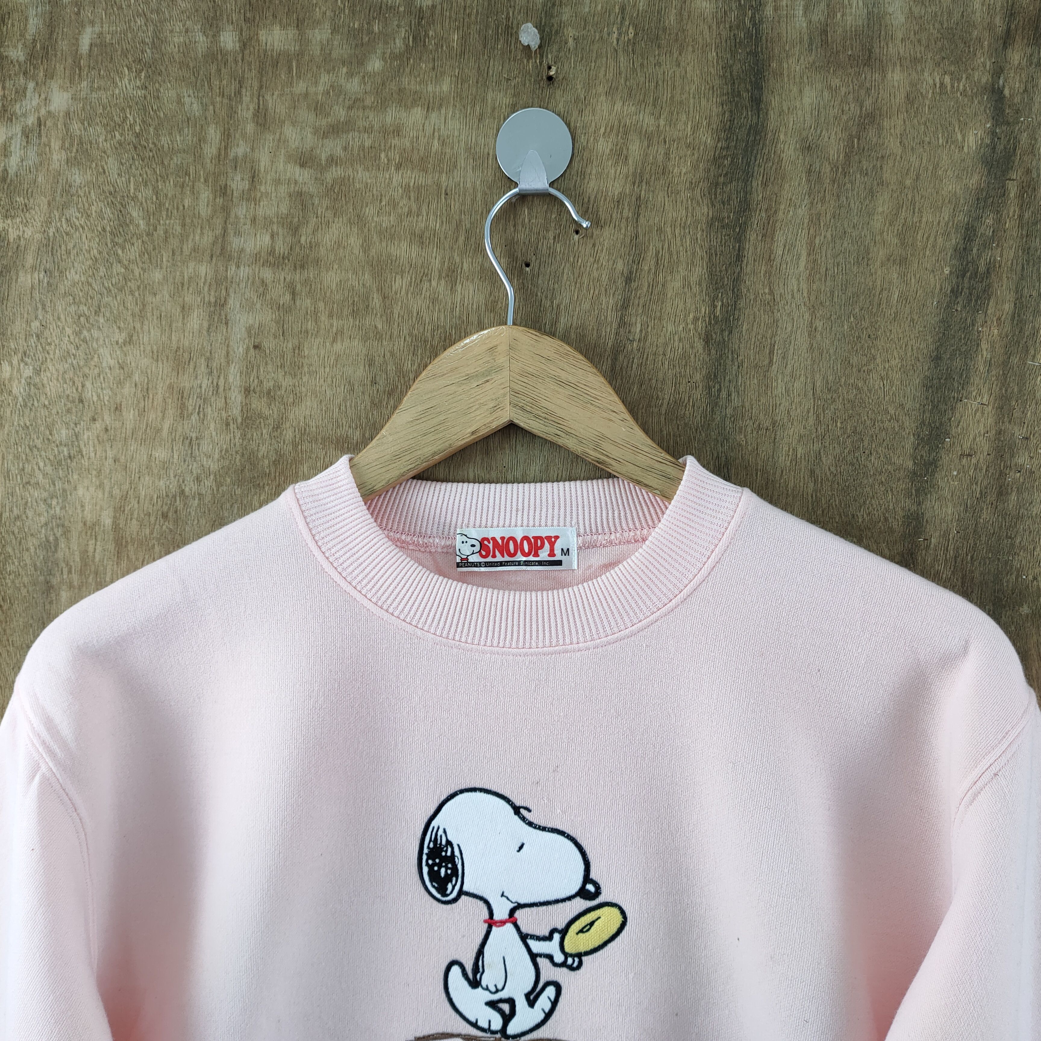 image of Comfort Colors x Peanuts Snoopy Pink Sweatshirt, Men's (Size Medium)