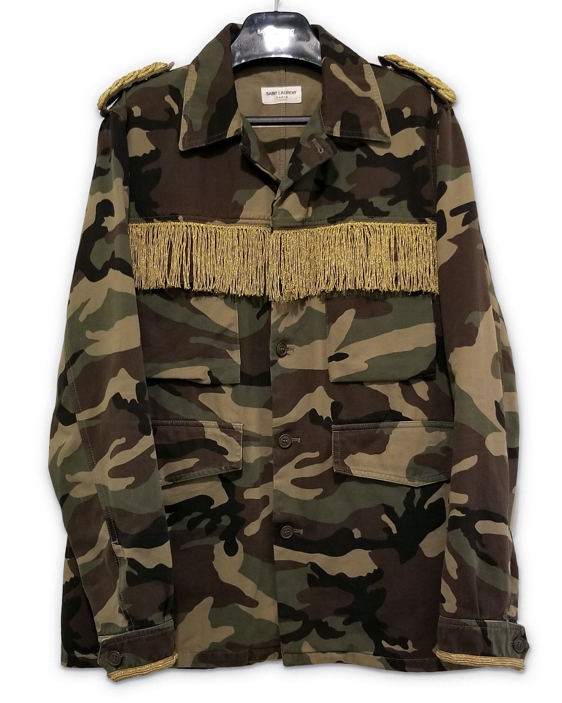 サンローラン SAINT LAURENT ジャケット 迷彩camo Hedi Saint Laurent x Hedi Gold Trimmed M65 Military Camo Jacket